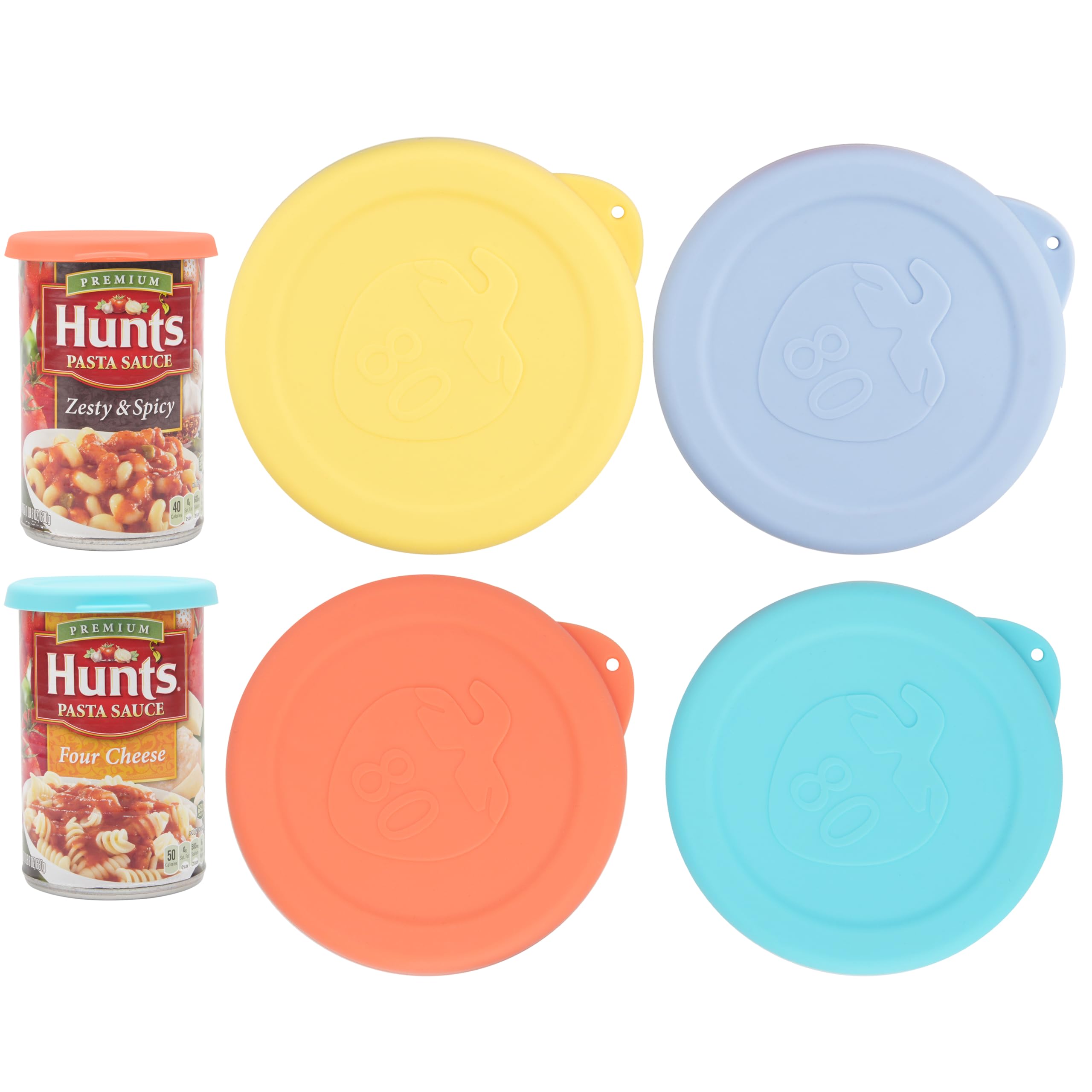 4PCs 3.5-inch/8.2cm Silicone Can Lids, Food Sealing Lids for 3.5-inch Can, Durable and Reusable Lids, Freezer Dishwasher Safe (C