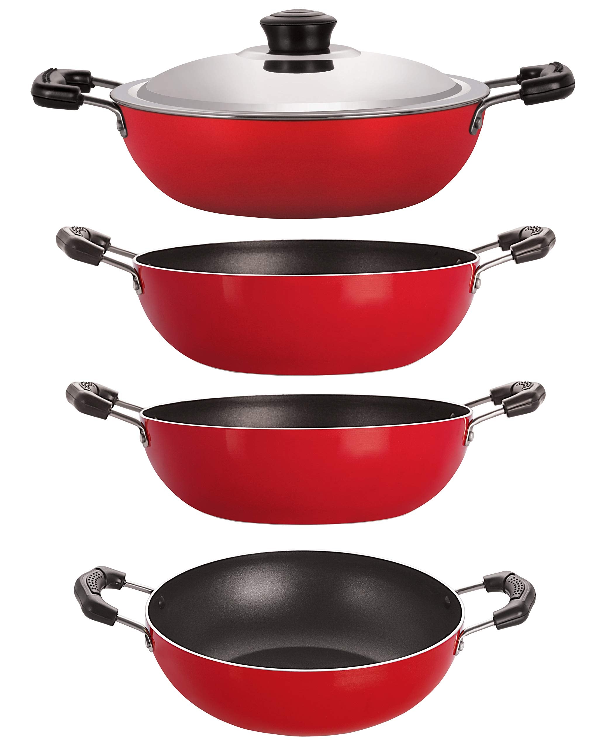 Nirlon 3 Layer NonStick Coated Gas Compatible Cookware Set Offer, 4 Piece Set