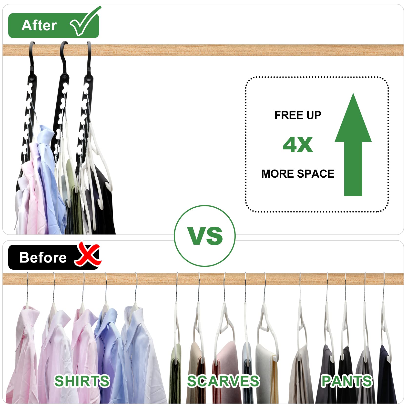12-Pack-Closet-Organizers-and-Storage Closet-Organizer-Hanger for Heavy Clothes Sturdy Closet-Organization-and-Storage-Hangers-Space-Saving for Wardrobe Dorm-Room-Essentials for College Students Girls