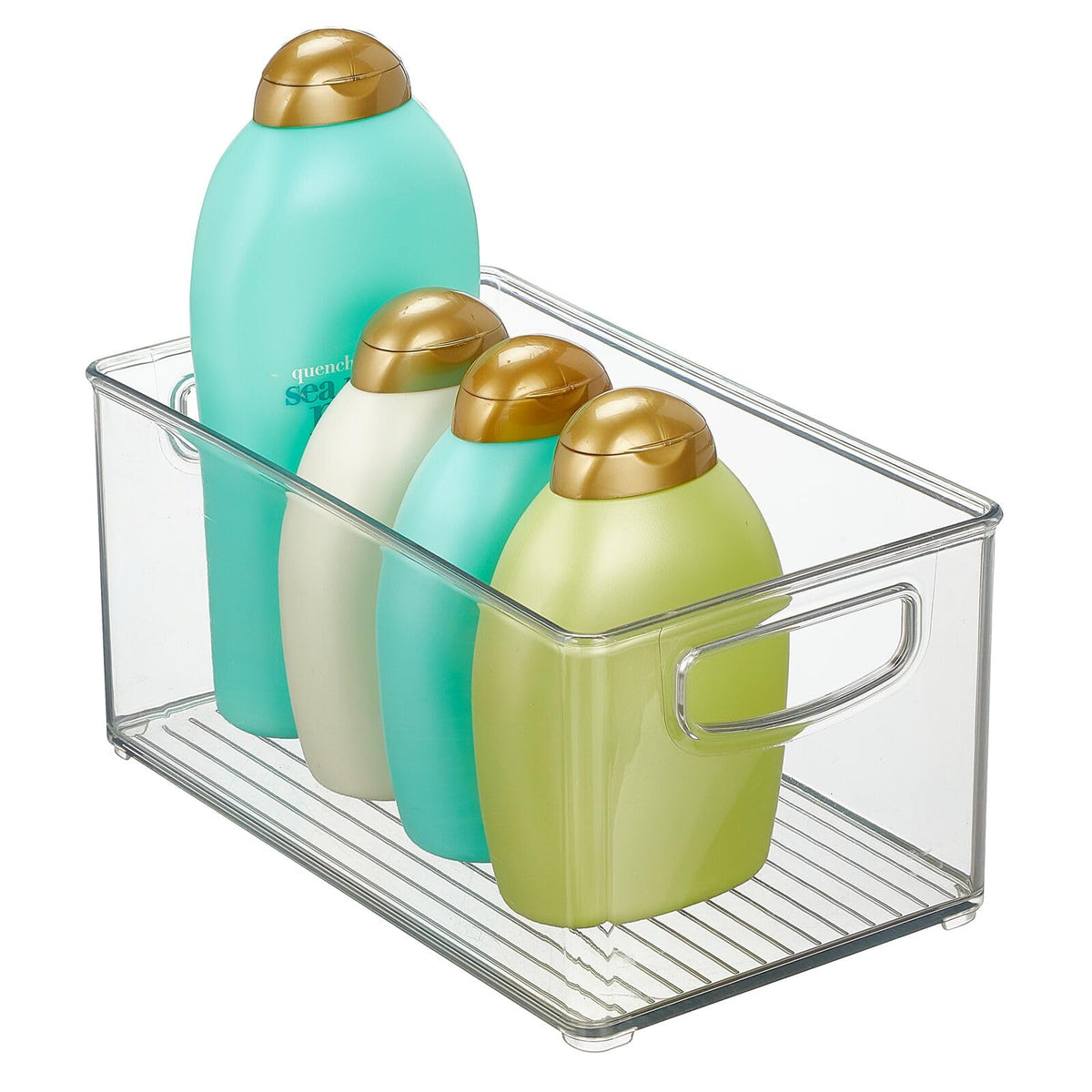 Mdesign Plastic Storage Organizer Wide Container Bin With Handles For Bathroom, Home Organization - Holds Vitamins, Supplements,