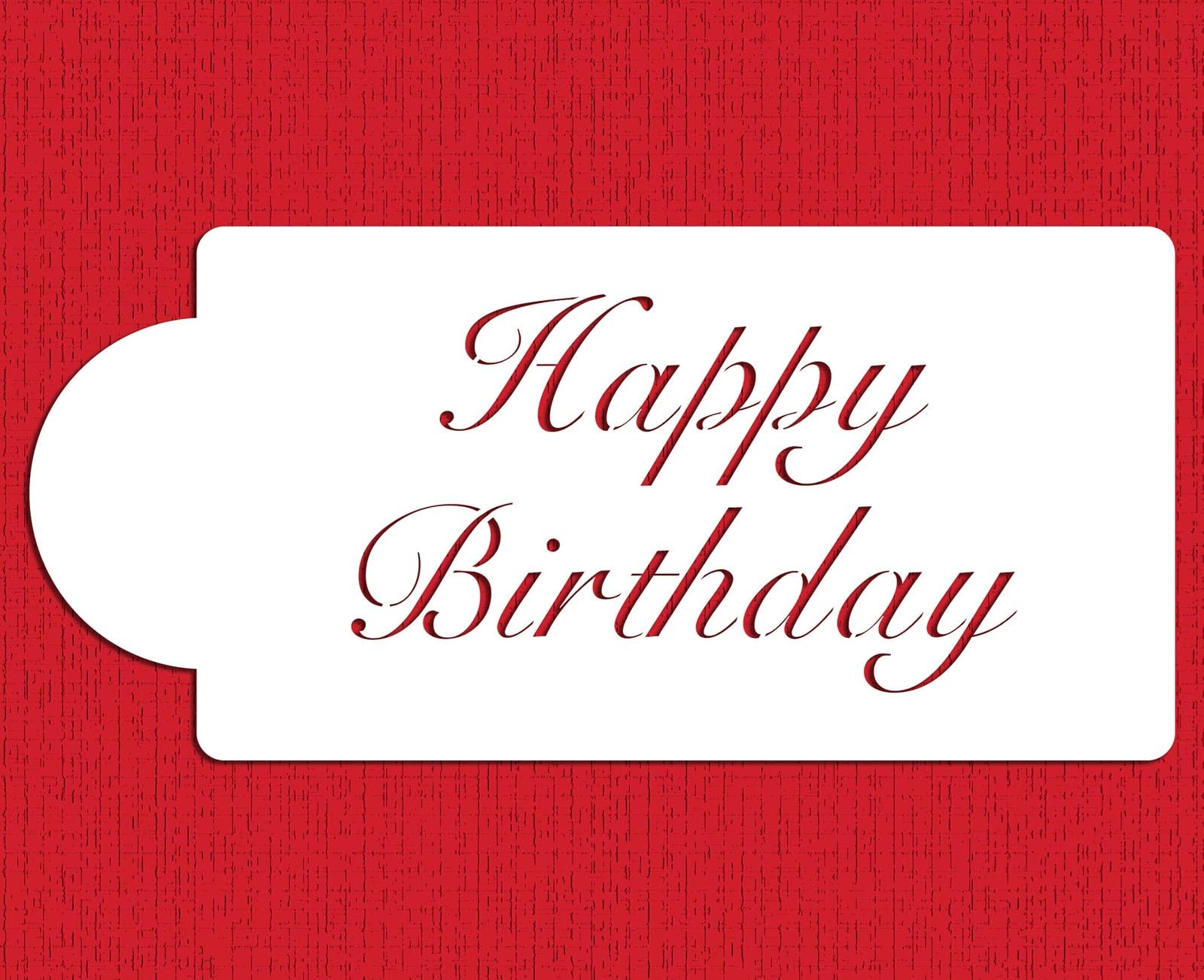 Designer Stencils Fancy Happy Birthday Cake Stencil, Beige/Semi-Transparent