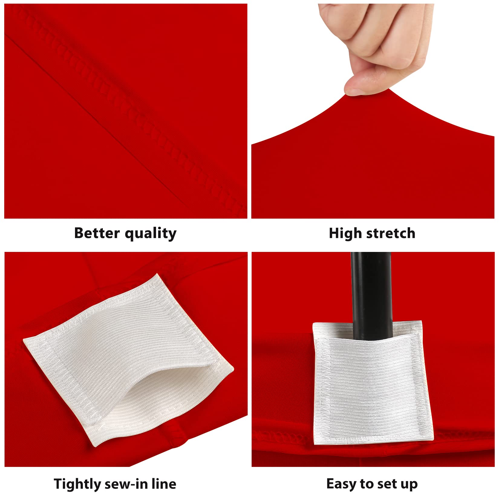 Bddc Table Covers For 4 Foot Tables, Spandex Table Covers 4Ft, Red Table Cloths Rectangle 4Ft For Events, Wedding, Banquets & Pa