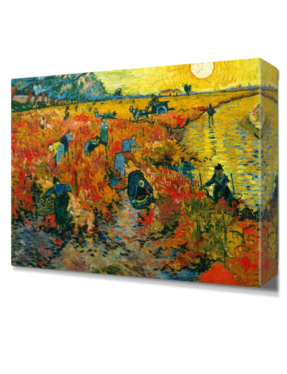 Decorarts - The Red Vineyards, Vincent Van Gogh Reproductions. Oversize Giclee Canvas Print Wall Art For Home Wall Decor. 40X30X