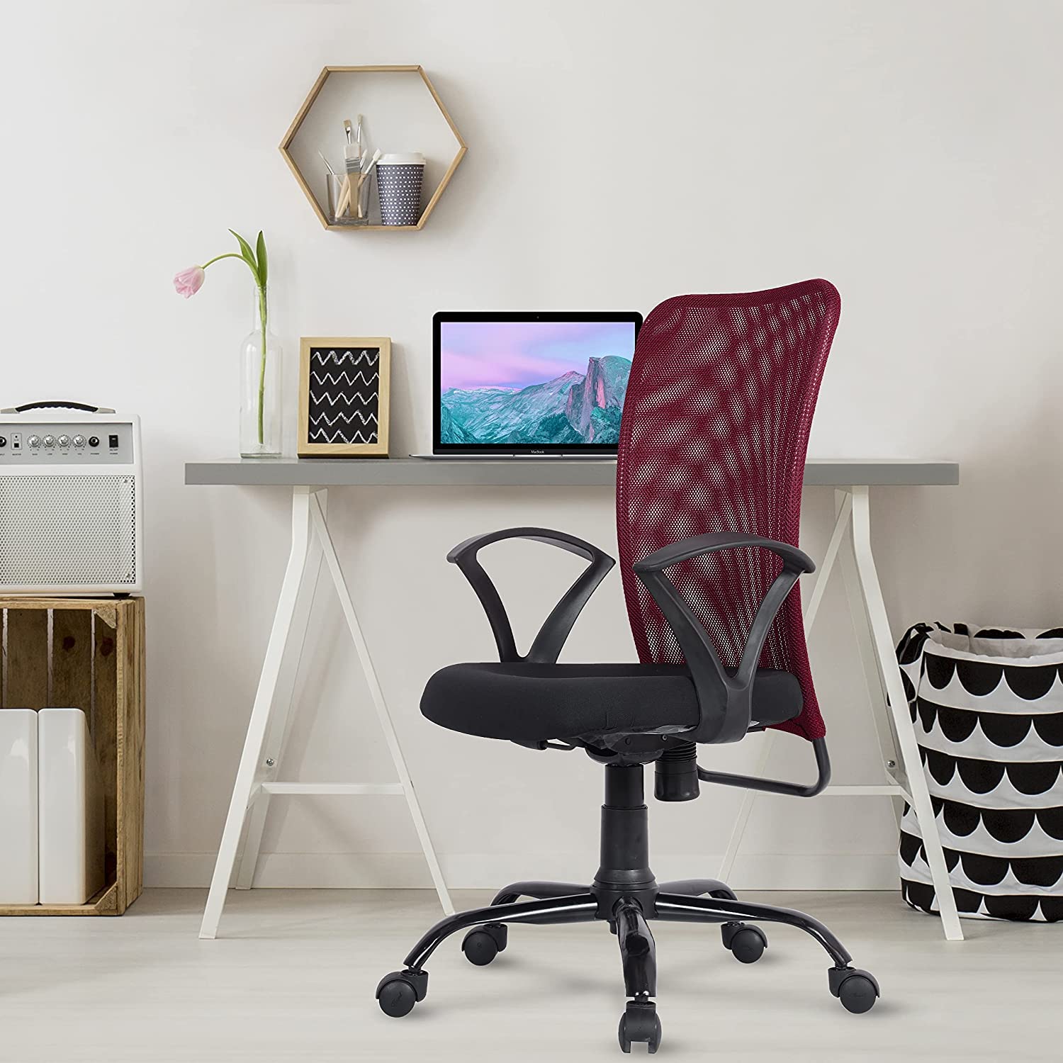 Green Soul Seoul Office Chair, Mid Back Mesh Ergonomic Home Office Desk Chair With Comfortable & Spacious Seat, RockingTilt Mec