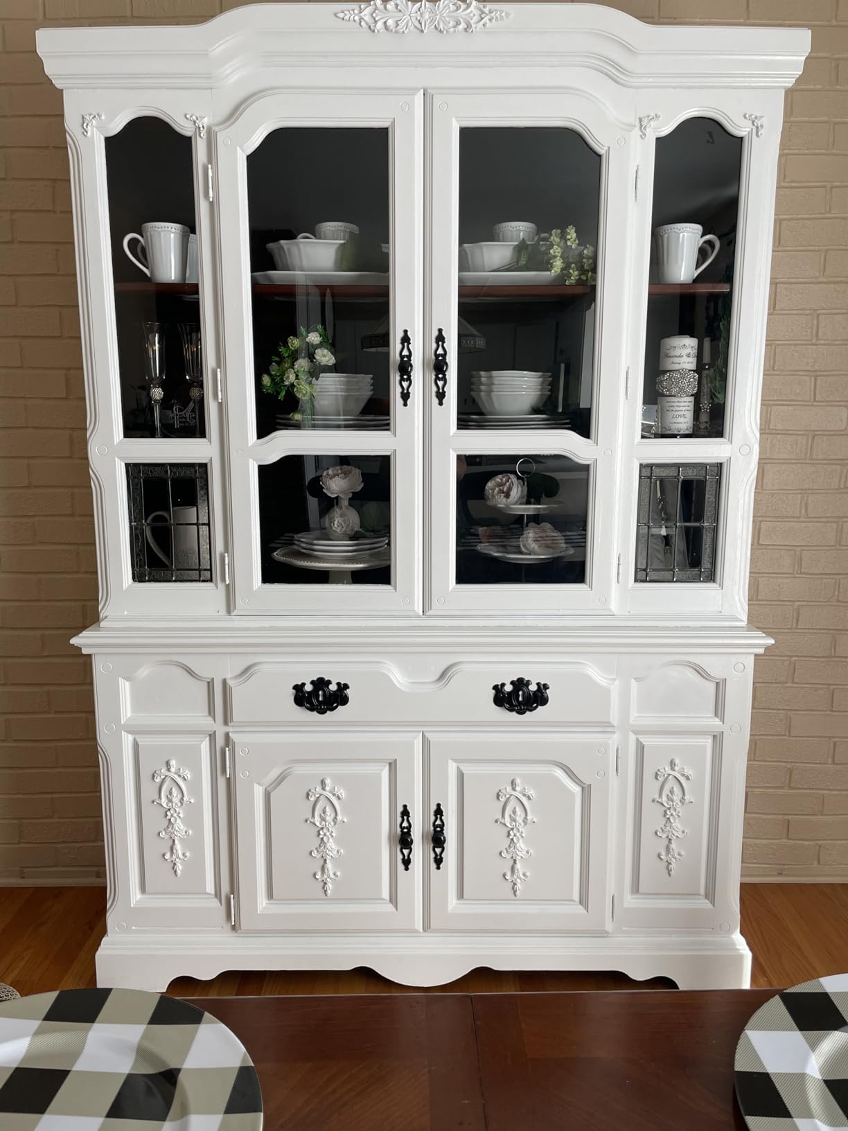 Muxsam Long Frame Onlays Appliques, Wood Carved Decals, 4-Pack Unpaint Wooden Carving Set For Wall Door Mirror Cabinet Dresser C