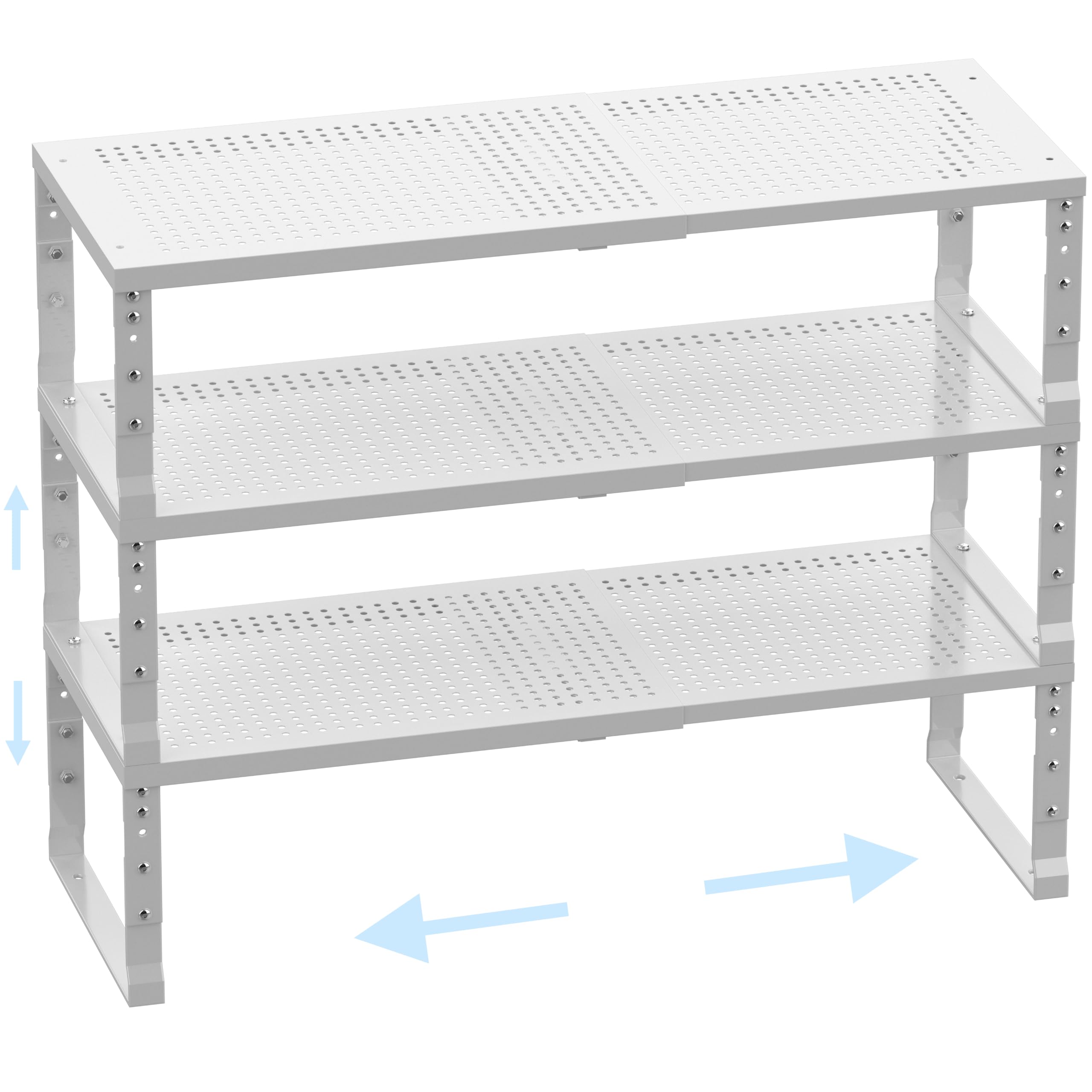 Ipotive Cabinet Shelf,Expandable Adjustable Stackable Kitchen Organizer,for cabinets, Kitchens, countertops, bathrooms Shelf Org