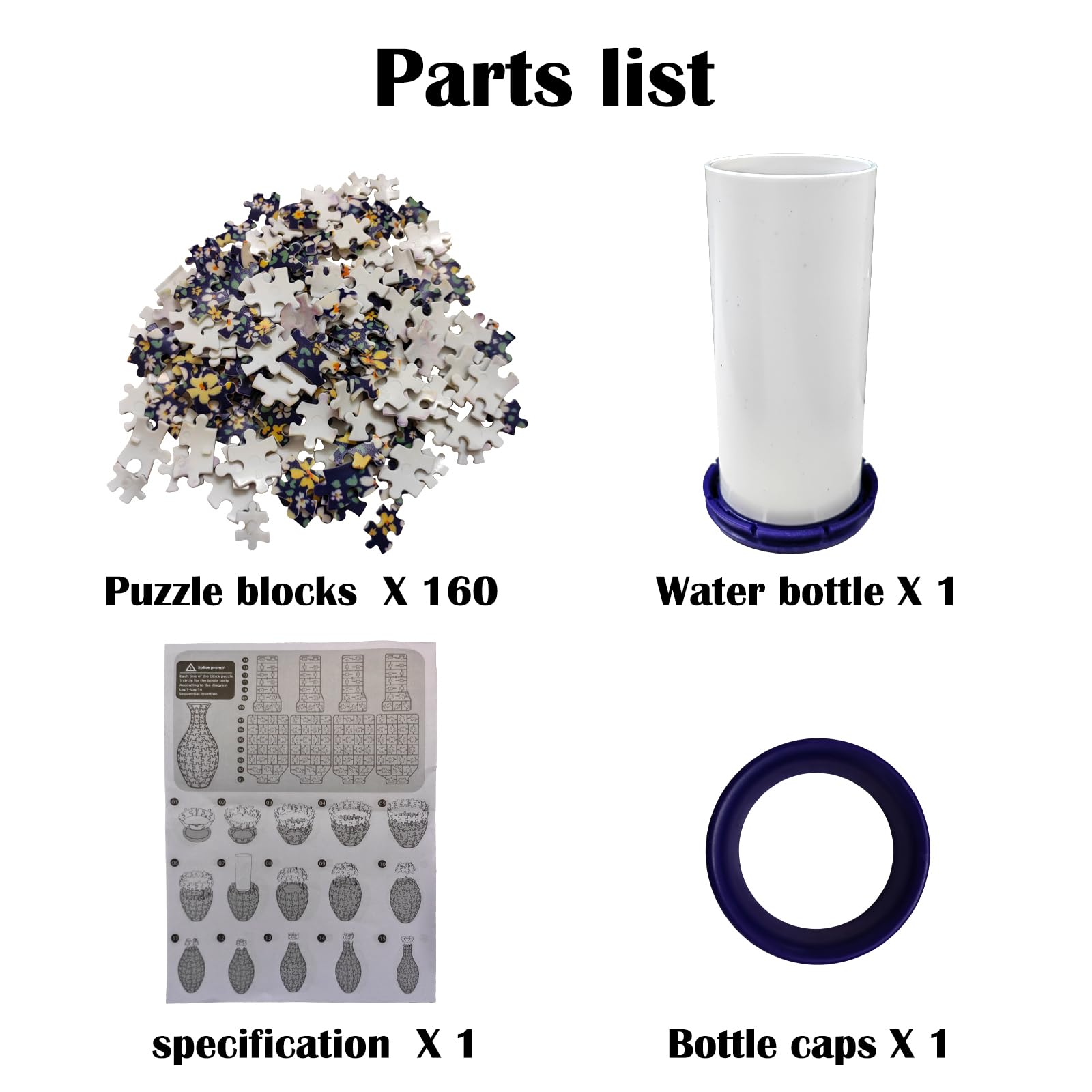 3D Puzzle Vase Unique Flower Vase for Adults Made by 160 Curved Plastic Puzzle Pieces, Vases for Flower Home and Office Decor