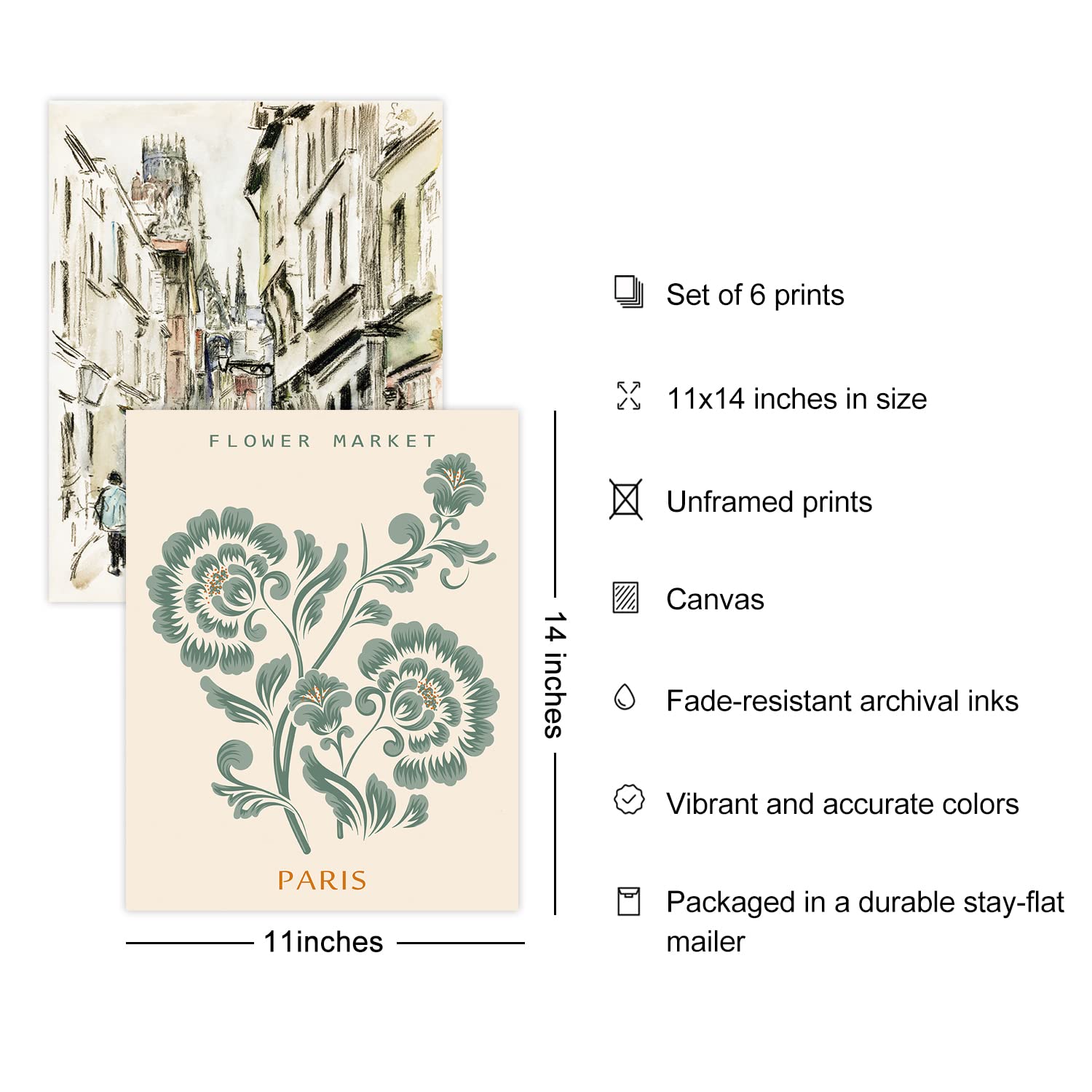 Sage Green Matisse Wall Art Prints Set Of 6 Canvas Vintage Eclectic Aesthetic Abstract Gallery Floral Van Gogh William Morris Fl