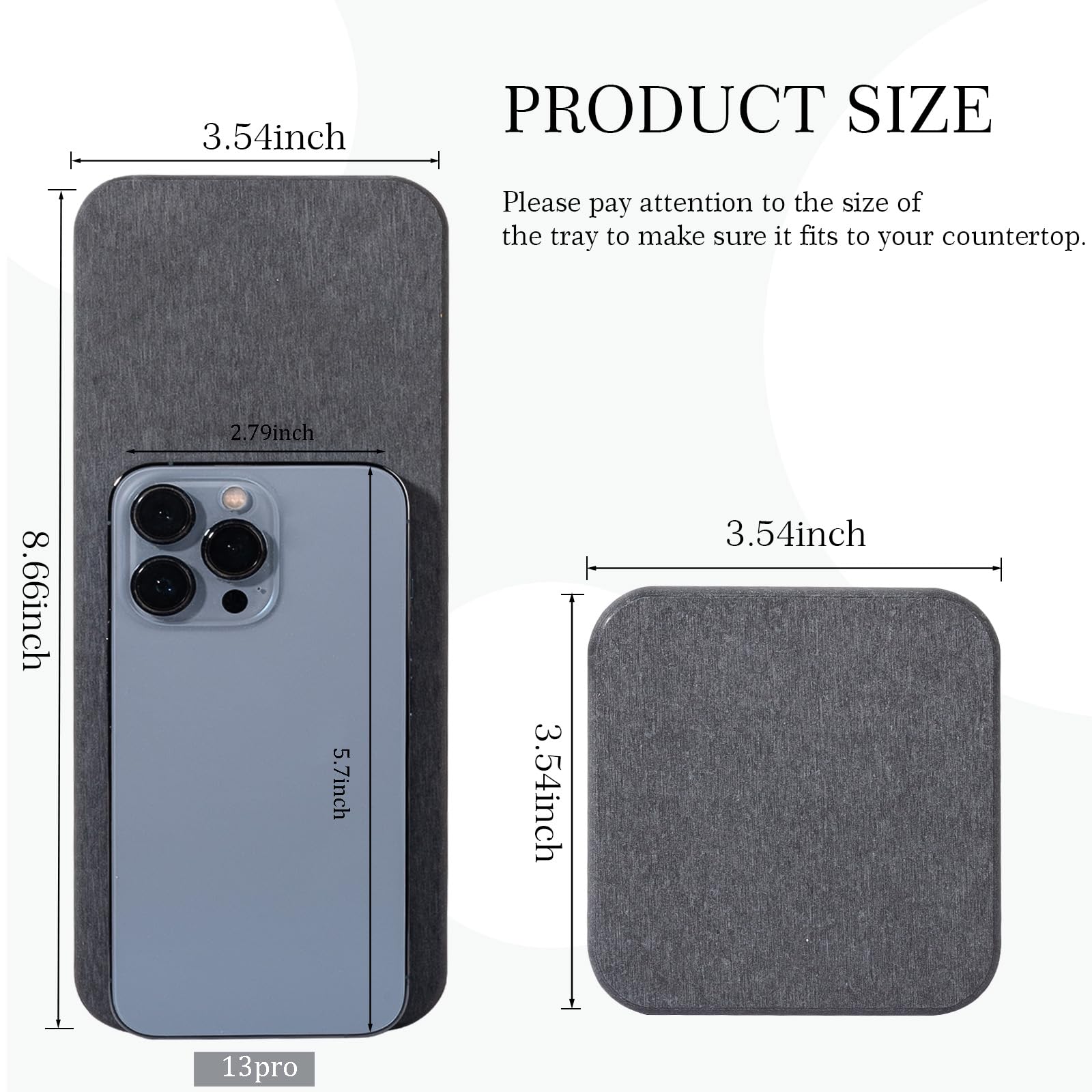 2Pcs Water Absorbing Stone Tray For Sink, Diatomite Bathroom Tray Quick Dry Dish Soap Holder Kitchen Sink Organizer For Modern H