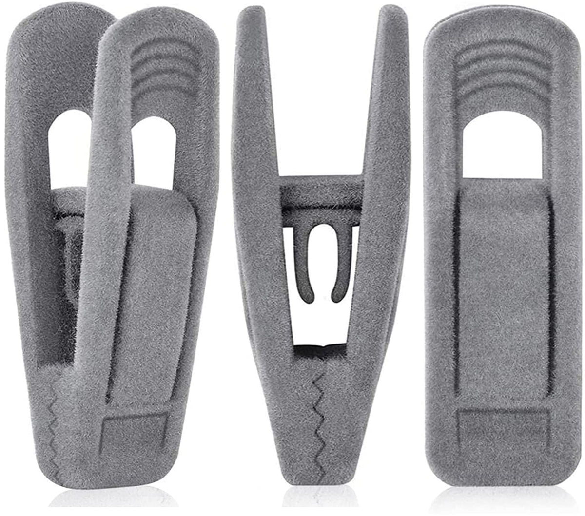 Tofiigrem Grey Velvet Clips For Velvet Hangers - 20 Pcs Gray Non Slip Velvet Hanger Clip, Pants Hanger Velvet Clips Fit For Slim