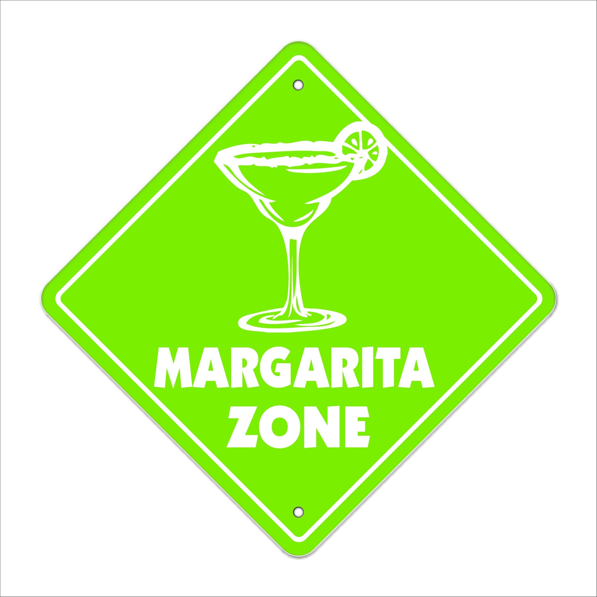Margarita Crossing Sign Zone Xing | Indoor/Outdoor | 12 Tall Plastic Sign cocktails bar drinks dacquiri
