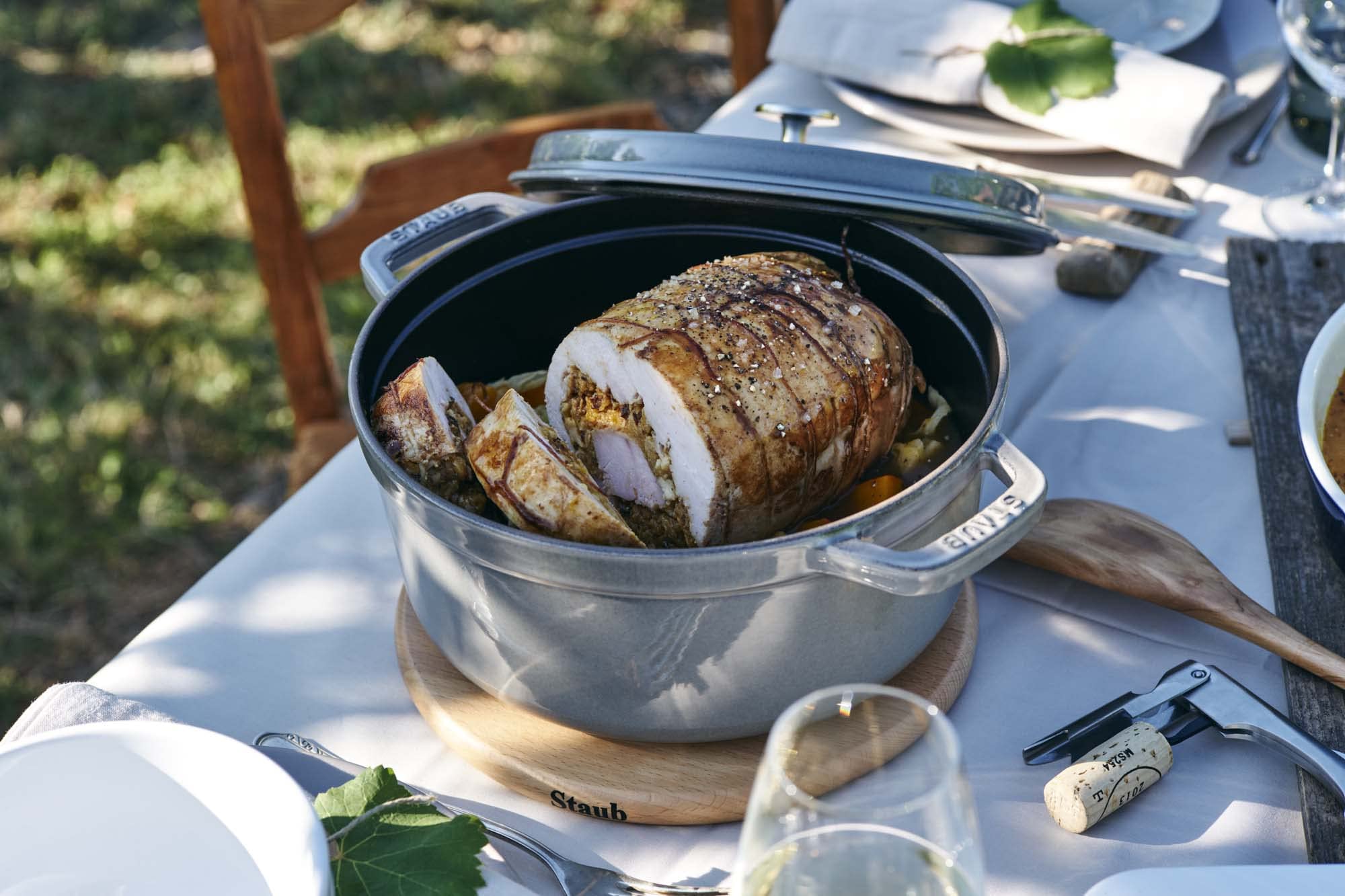 Staub Cast Iron 9-Qt Round Cocotte - Graphite Grey, Made In France