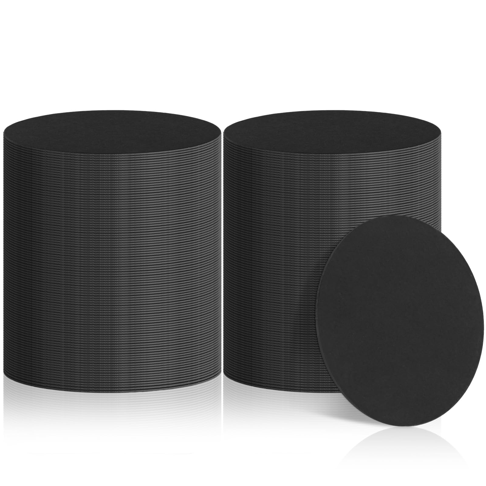 Taobary 200 Pcs Disposable Paper Coasters Bulk, Cardboard Coasters 4 Inch Coasters For Drinks Diy Crafts Arts Bar Wedding (Black