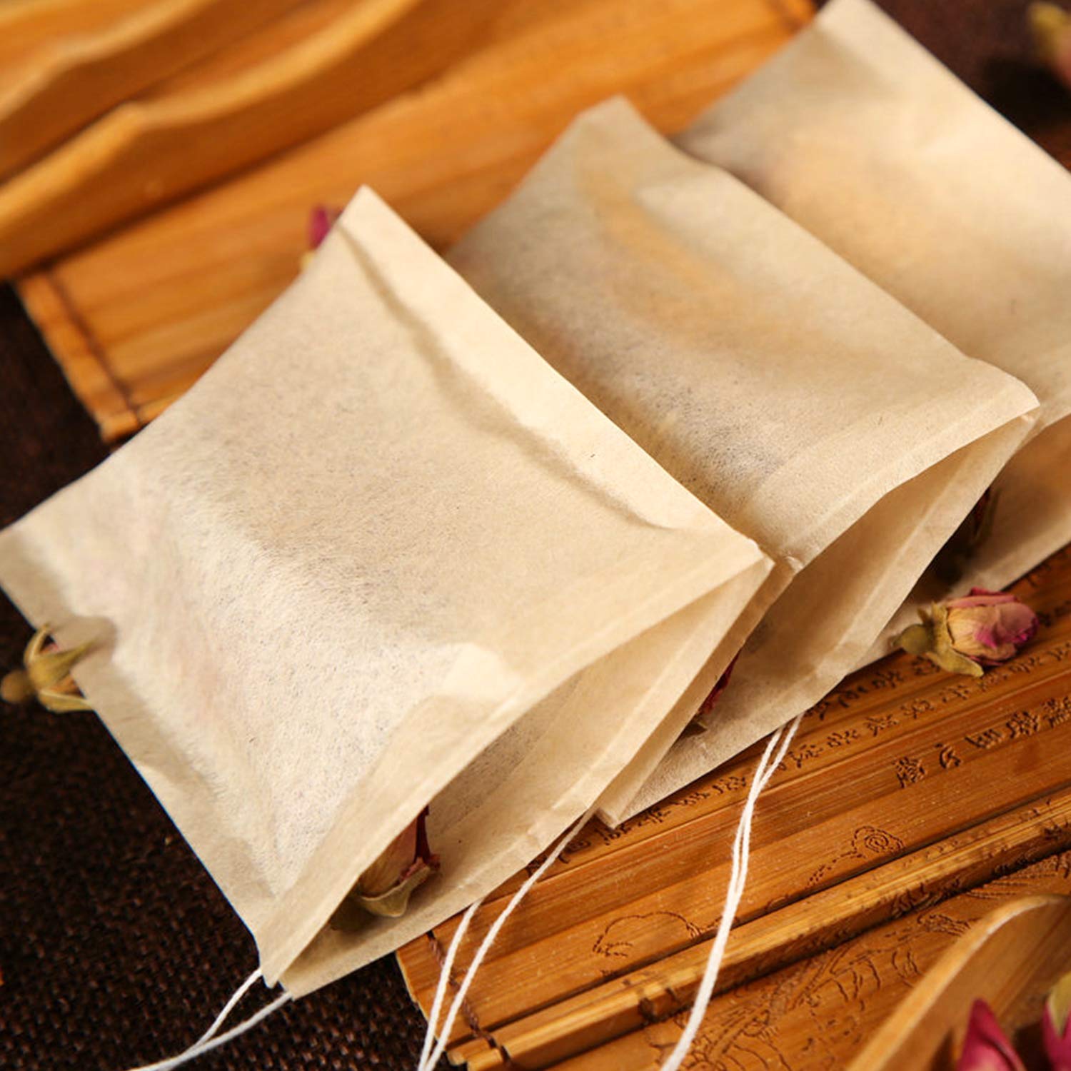 Nepak 600 Pcs Disposable Tea Filter Bags For Loose Tea,Drawstring Empty Bag For Loose Leaf Tea,With 100% Natural Unbleached Pape