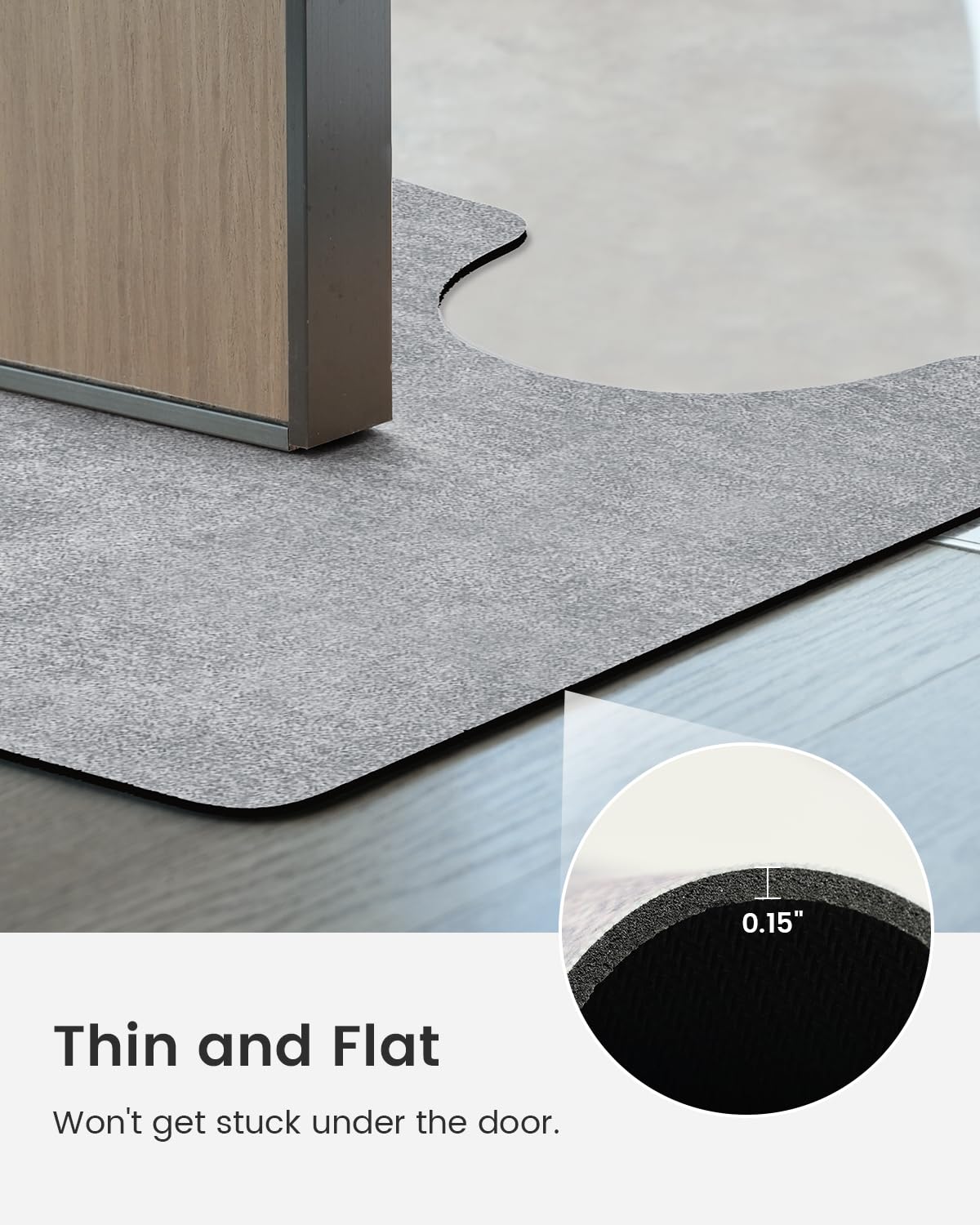 Stiio Thin Toilet Rugs U-Shaped 20X20, Soft Absorbent Microfiber Bathroom Rugs, Non-Slip Bathroom Mats, Quick Dry Easy Clean For