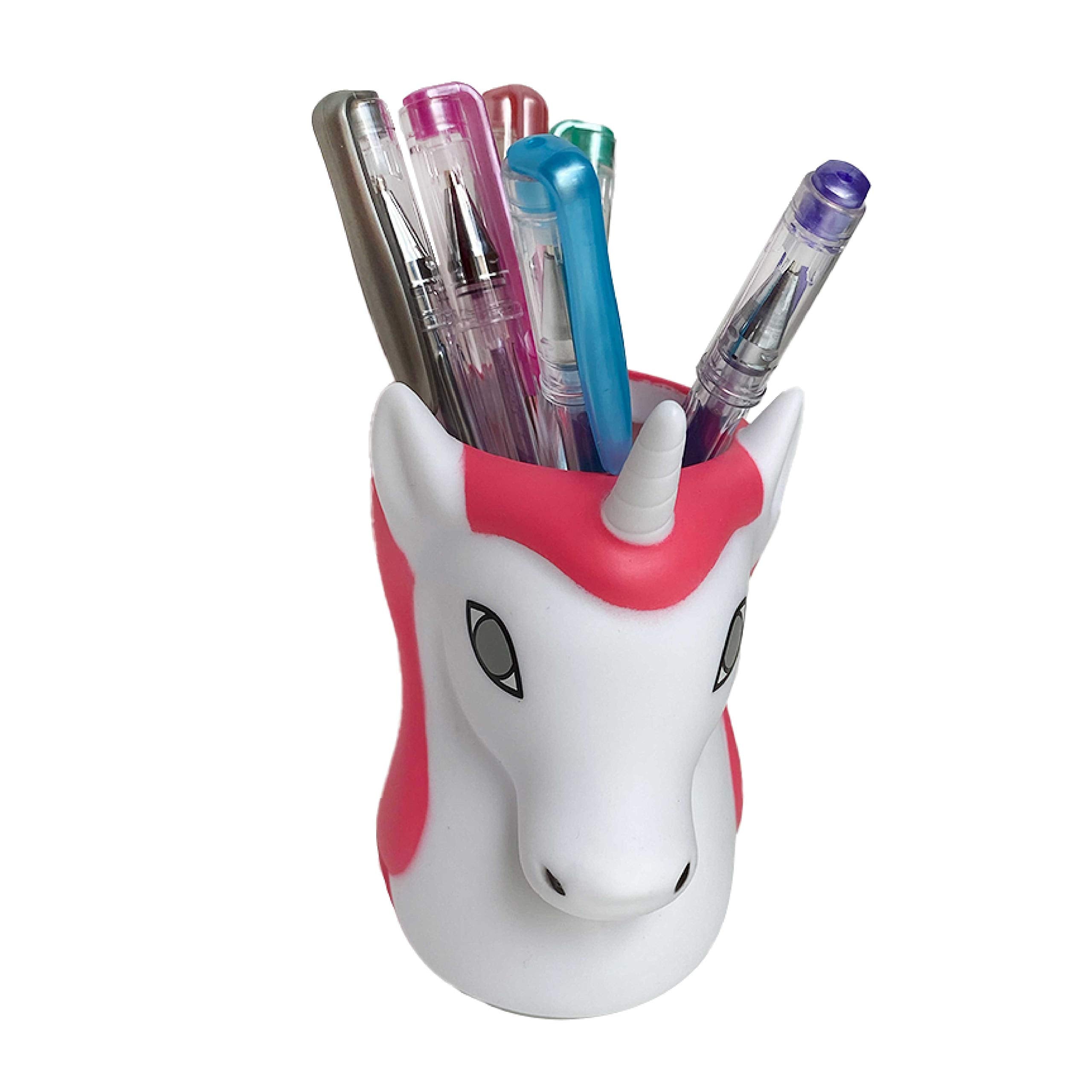 Lily's Home Fun Toothbrush Holder for Kids - Children's Bathroom Storage Organizer for Toothpaste and Toothbrushes. Also Great Holder for Pens  Pencils and Markers (Unicorn)