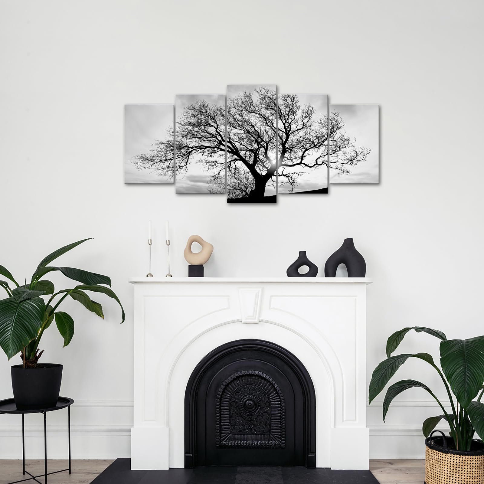 Levvarts Black And White Tree Canvas Wall Art Great Sunset Shot Pictures Print On Canvas Nature Winter Landscape Painting Modern