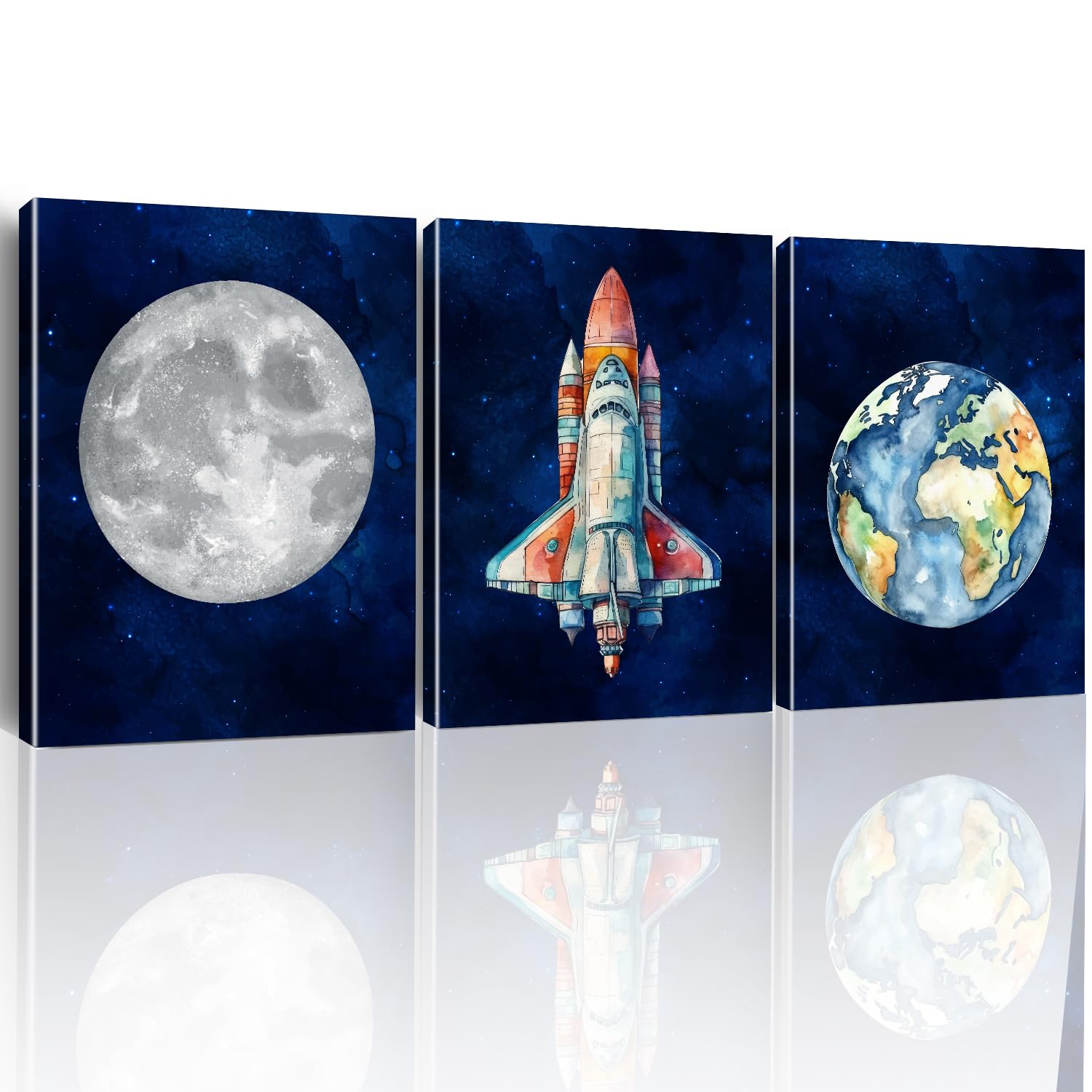 Yuzi-N Outer Space Decor For Boys Room, Space Room Decor For Boys, Space Wall Art Decor For Kids Room Boys Bedroom Nursery Playr
