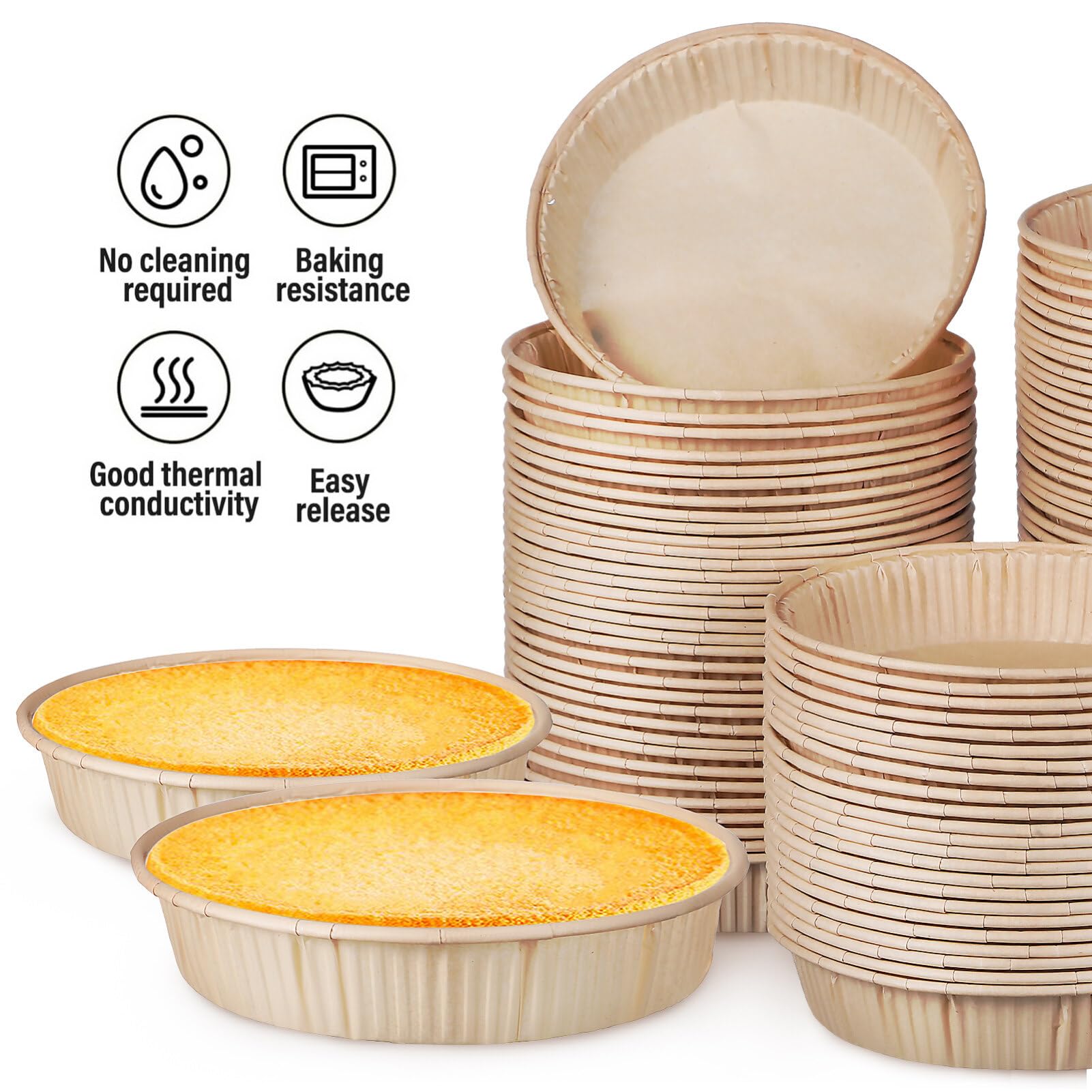 Hemoton 100Pcs Paper Mini Tart Pans For Baking 4 Inch Mini Pie Pan Pie Tin Disposable Mini Baking Pans Quiche Baking Dish,Oven S