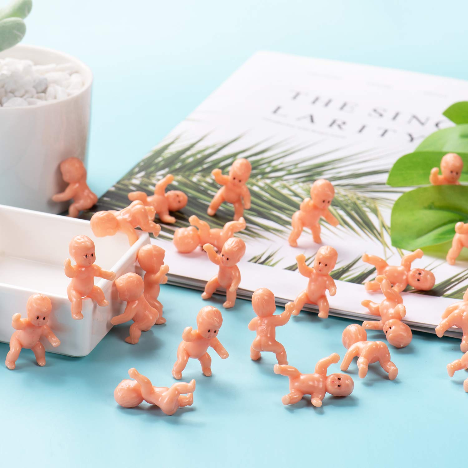 Juxinda My Water Broke Baby Shower Game - 36 1.2 Inch Tiny Plastic Babies, 2 Ice Cube Trays For Baby Shower Ice Cube Games (Lati