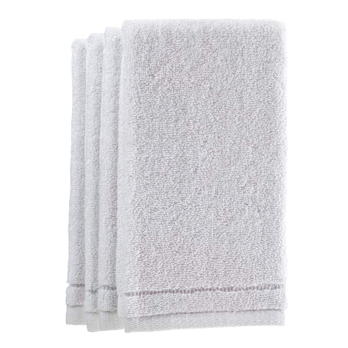 Creative Scents Cotton Fingertip Towel Set - 4 Pack - 11 X 18 Inches Decorative Extra-Absorbent And Soft Terry, Small White Hand