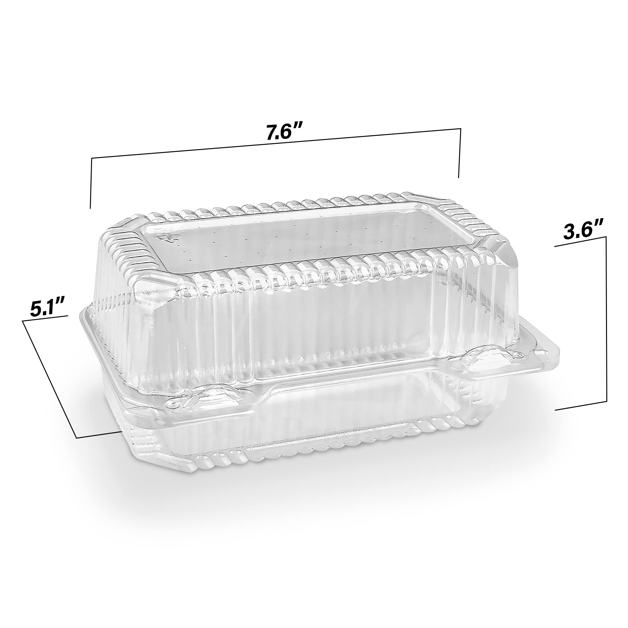 MT Products Disposable Plastic Hinged Loaf Containers - Durable Small Hoagie Container - Perfect For Hoagies  Fruits  Salad and Slice Cakes (Pack of 40) - Made in The USA