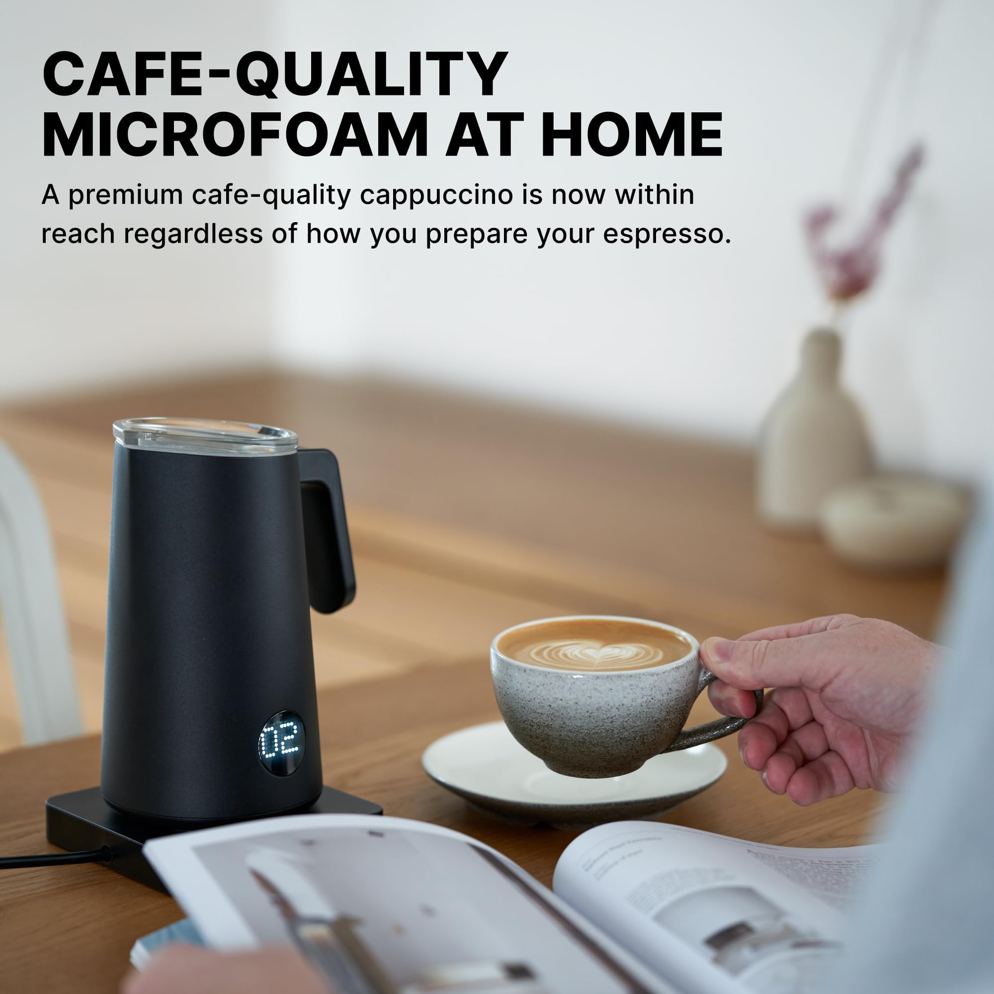 Subminimal NanoFoamer Pro Gen-2 - Revolutionary Hands-Free Microfoam Milk Maker for Cafe-Quality Foam, Coffee Bar Accessories fo