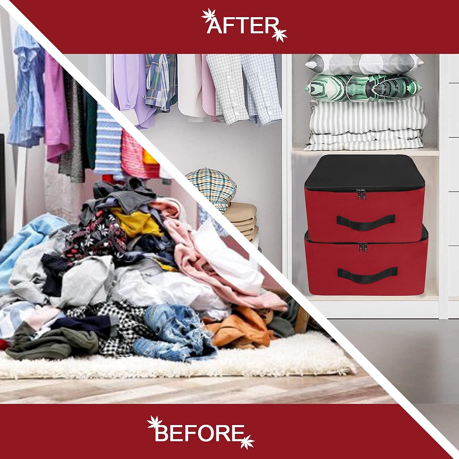 Storite 10 Pack Nylon Underbed Moisture Proof Wardrobe Organizer Storage Bag For Clothes With Zipper Closure And Handle Square -