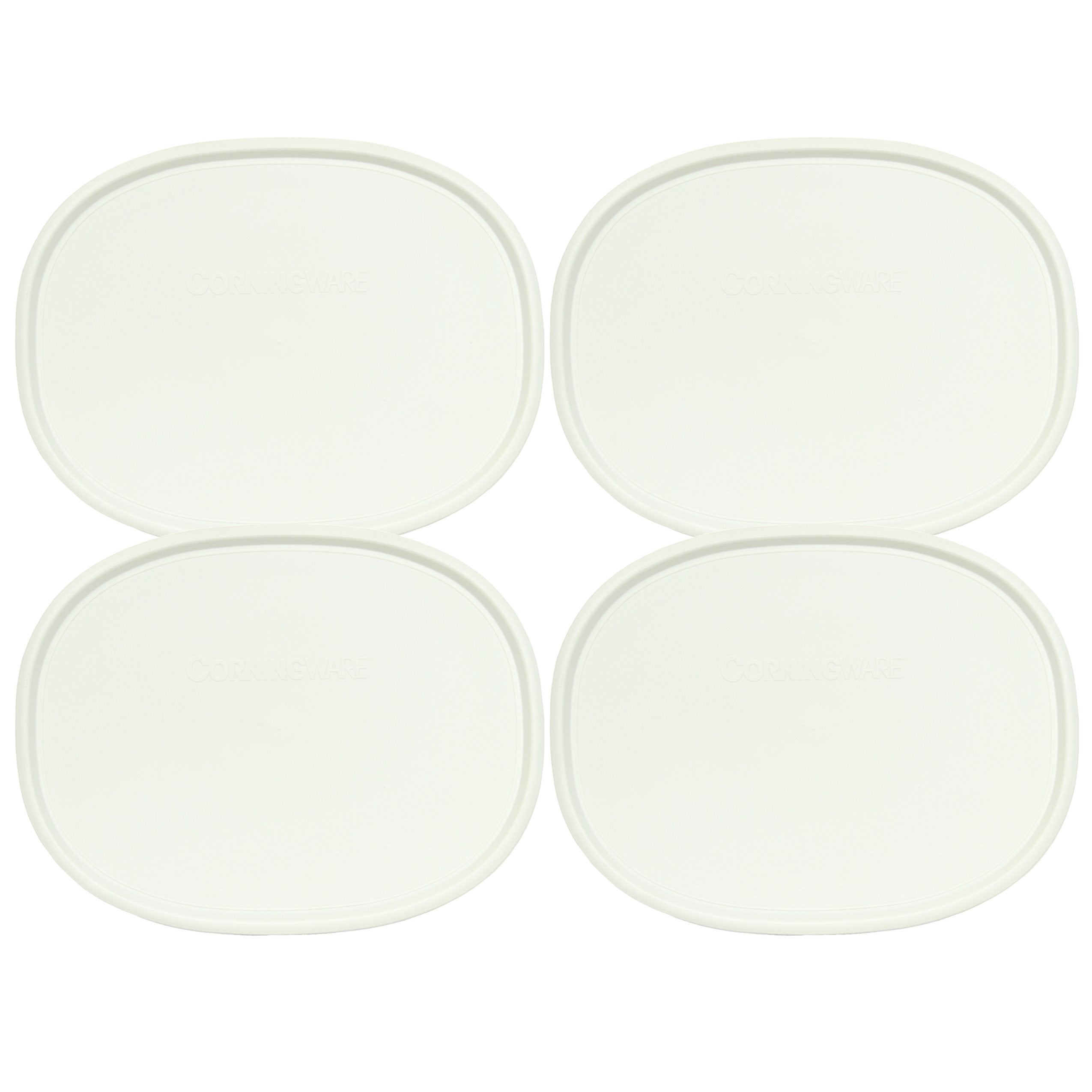 CorningWare F-2-PC Oval French White 2.5-qt or 1.5-qt Lid (4 Pack)