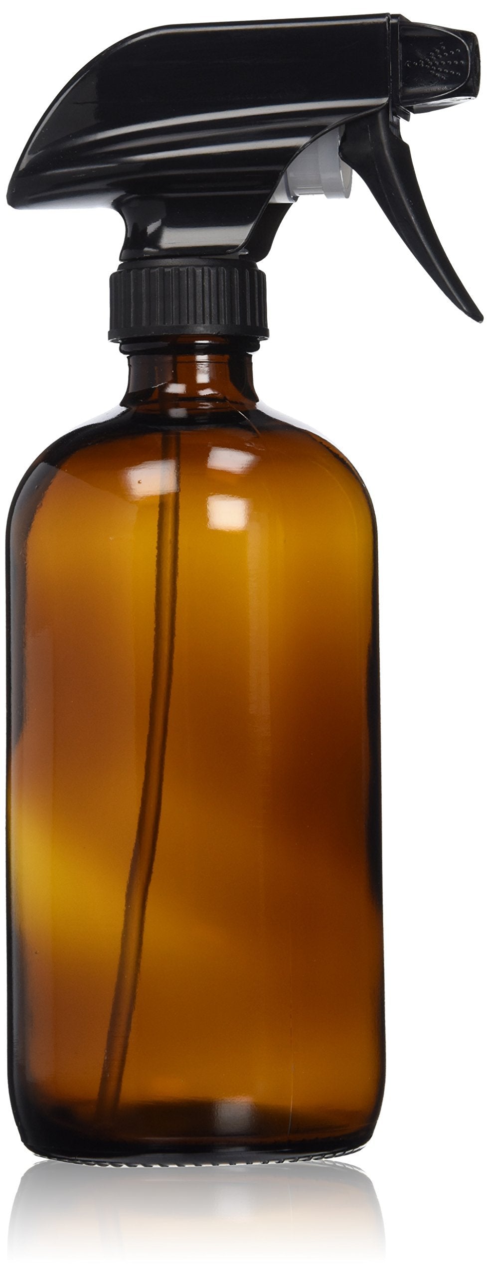Empty Amber Glass Spray Bottle - Large 16 oz Refillable Container is Great for Essential Oils  Homemade Cleaning Products  Aromatherapy - Durable Black Trigger Sprayer w/ Mist and Stream Setting