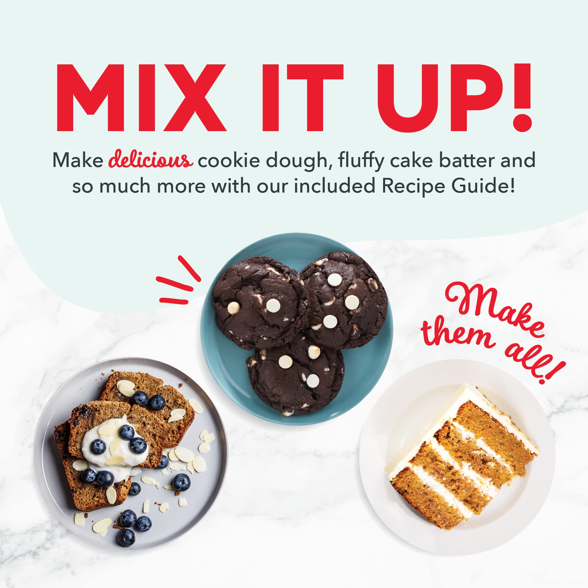 Dash Stand Mixer (Electric Mixer For Everyday Use): 6 Speed Stand Mixer With 3 Quart Stainless Steel Mixing Bowl, Dough Hooks &