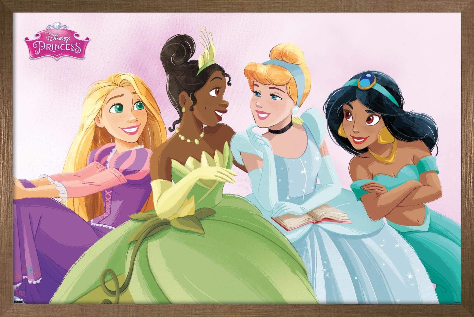 Trends International Disney Ultimate Princess Celebration-Group Wall Poster, 14.725'' X 22.375'', Bronze Framed Version
