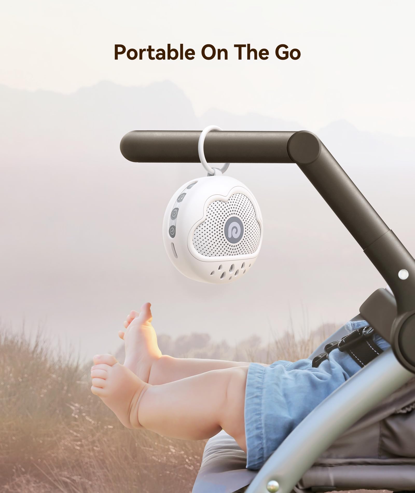 Dreamegg White Noise Machine - Portable Sound Machine Baby with Safe Silicone Cover, Features Powerful Battery, 21 Soothing Soun