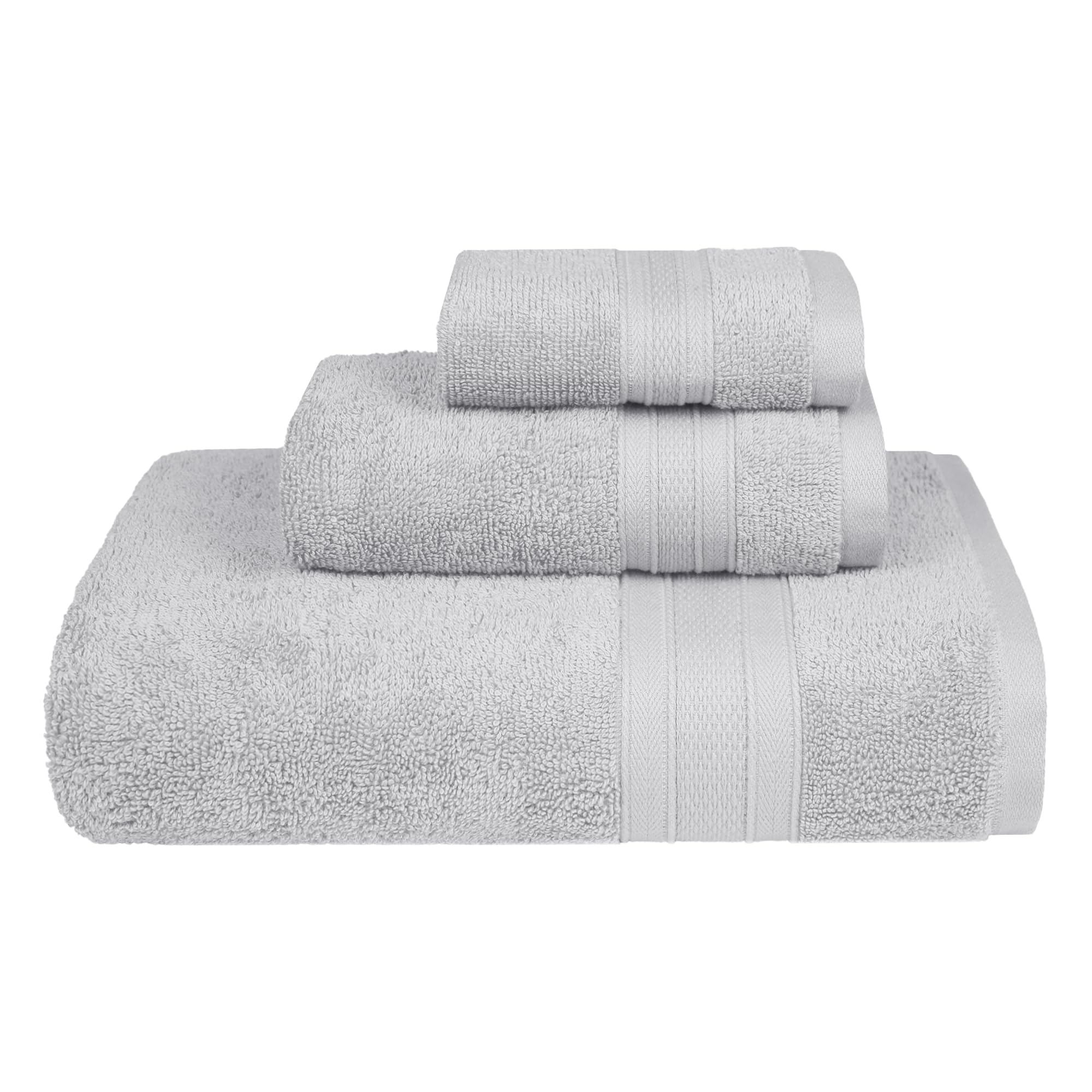 Trident Soft Comfort Air Rich Towels For Bath, 100% Cotton Towel, Super Soft, Highly Absorbent, 3 Pieces Towel Set, 500 Gsm - Si