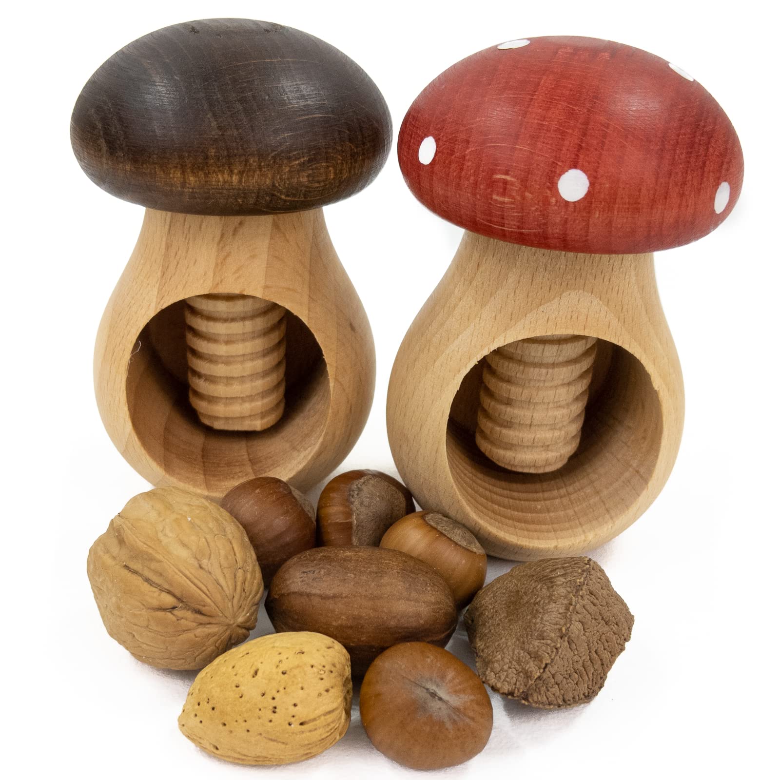 Mushroom & Toadstool    Wooden Nutcracker Set Of 2