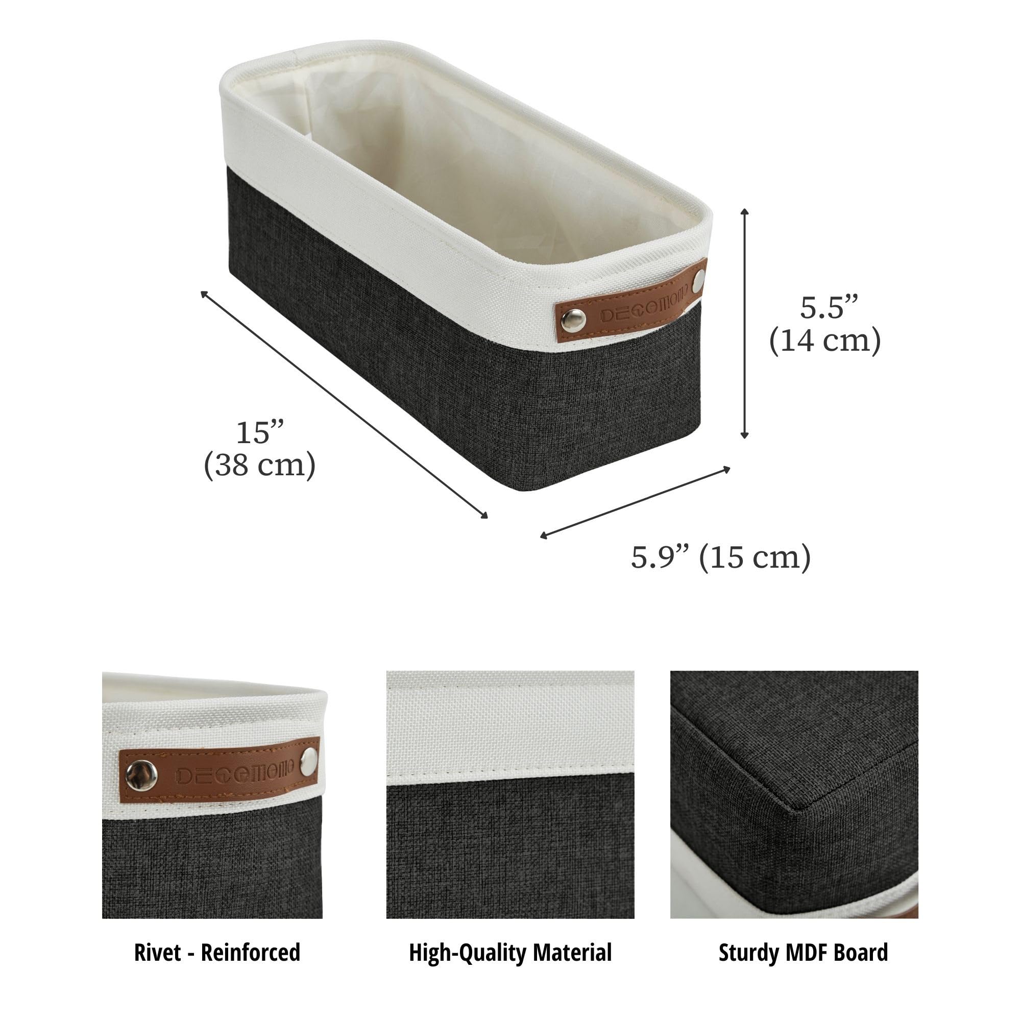 Decomomo Narrow Storage Bins, Small Baskets For Organizing, Toilet Tank Basket For Toilet Paper, Vanities, Cabinets, Towels And