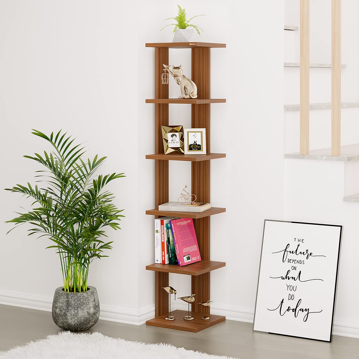 Bluewud Braine Engineered Wood Multipurpose Wall Decor Floating & Free Standing Shelf Display Rack Decorative Hall Dcor For Livi