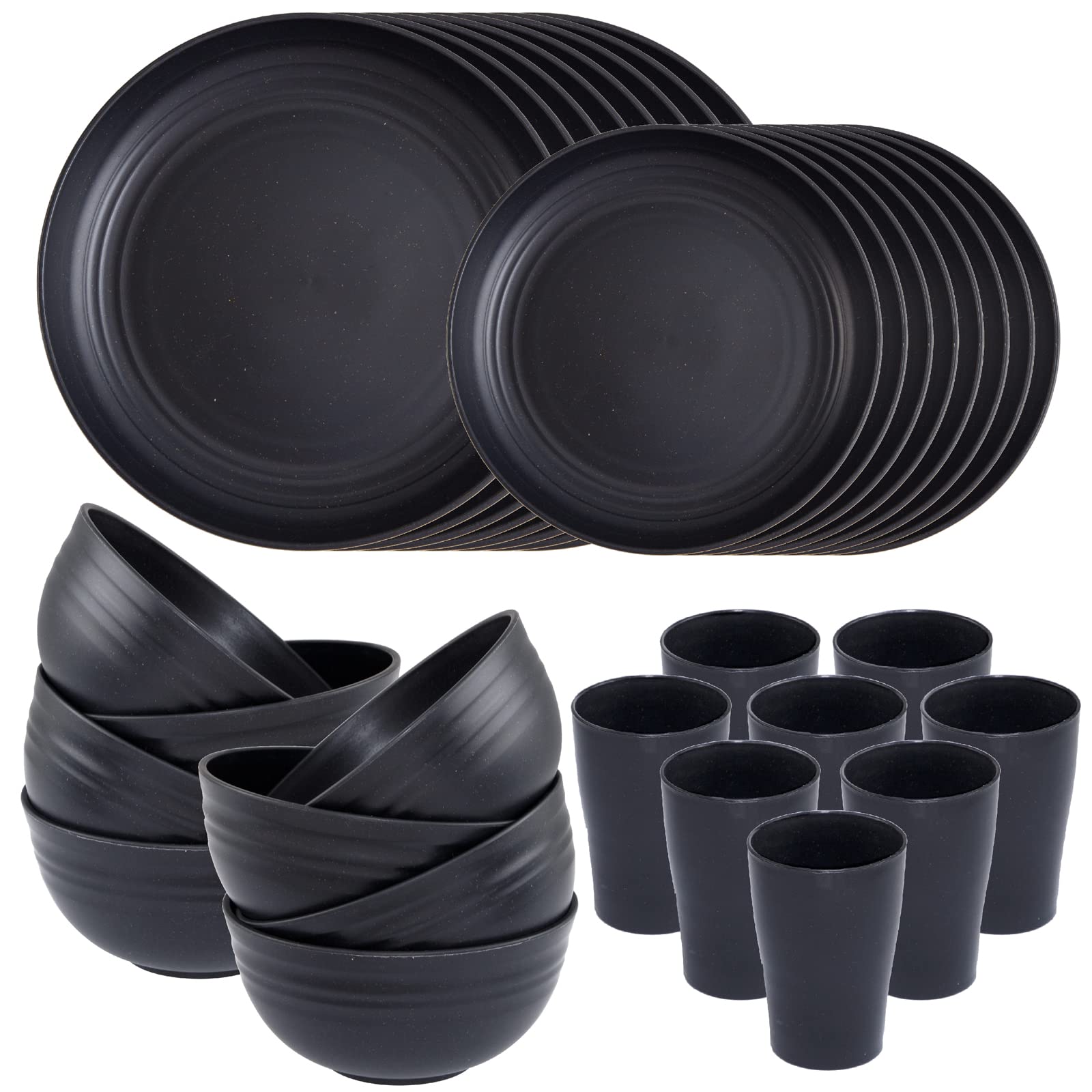 Supernal Wheat Straw Dinnerware Sets,Plates and Bowls Set, Dish Sets for 8, Unbreakable Plate for 8 Dishwasher Safe,Reusable Din