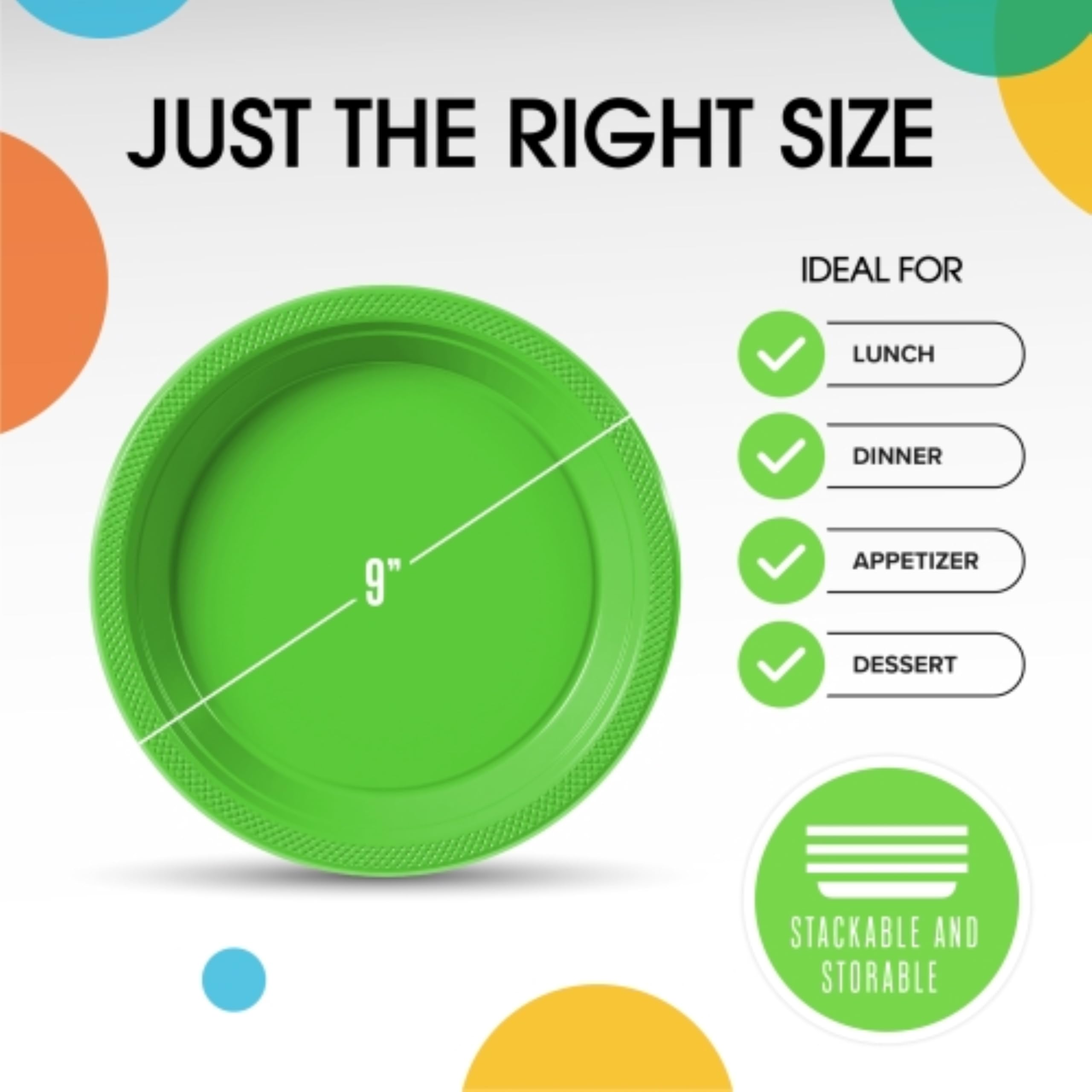 Exquisite Lime Green Plastic Plates For Party 9 Lime Green Disposable Plates For Party Supplies 100 Pcs Disposable Dinner Plat
