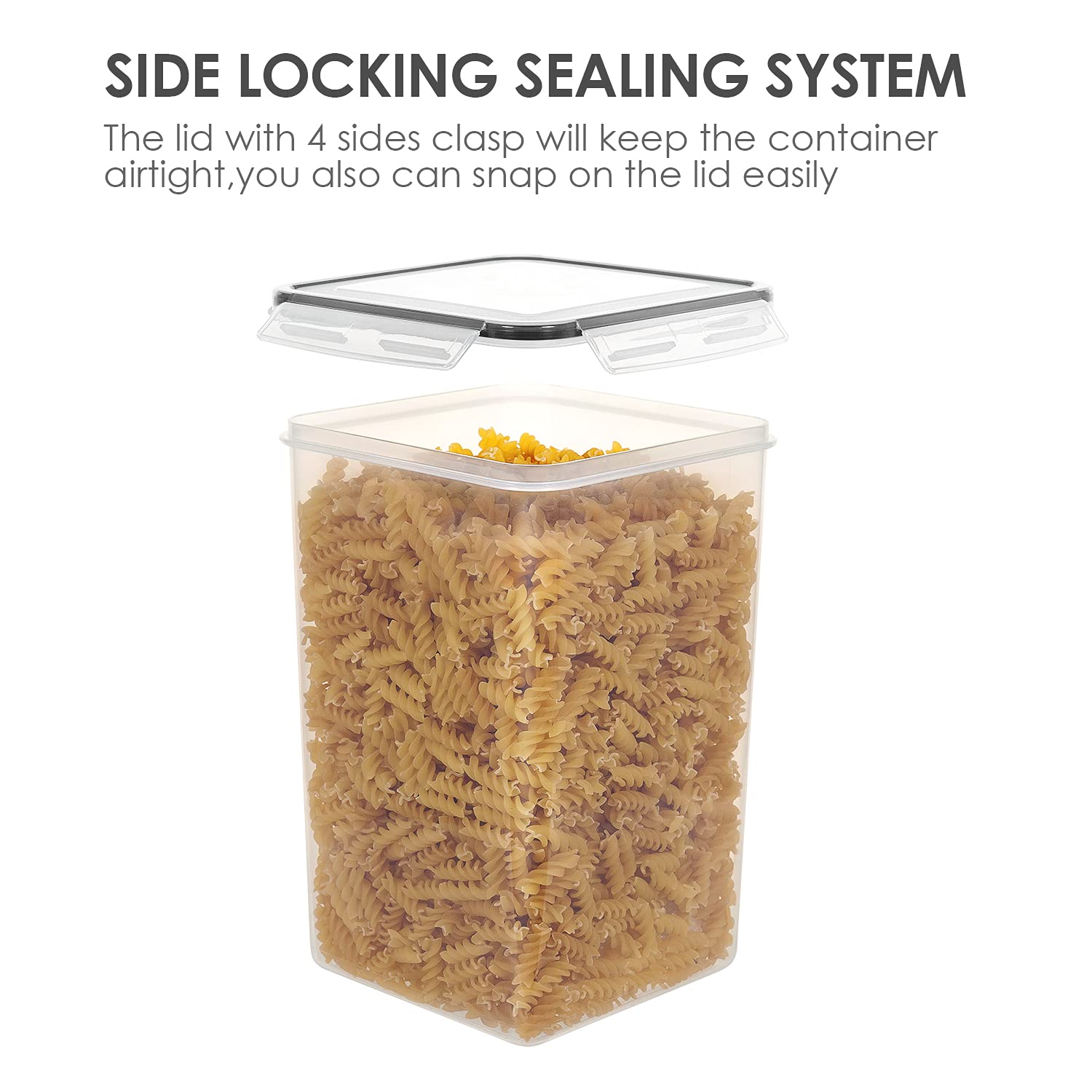 Vtopmart Extra Large Tall Airtight Food Storage Containers, 4 Pieces 5.9Qt/6.5L Plastic Pba Free Kitchen Pantry Storage Containe