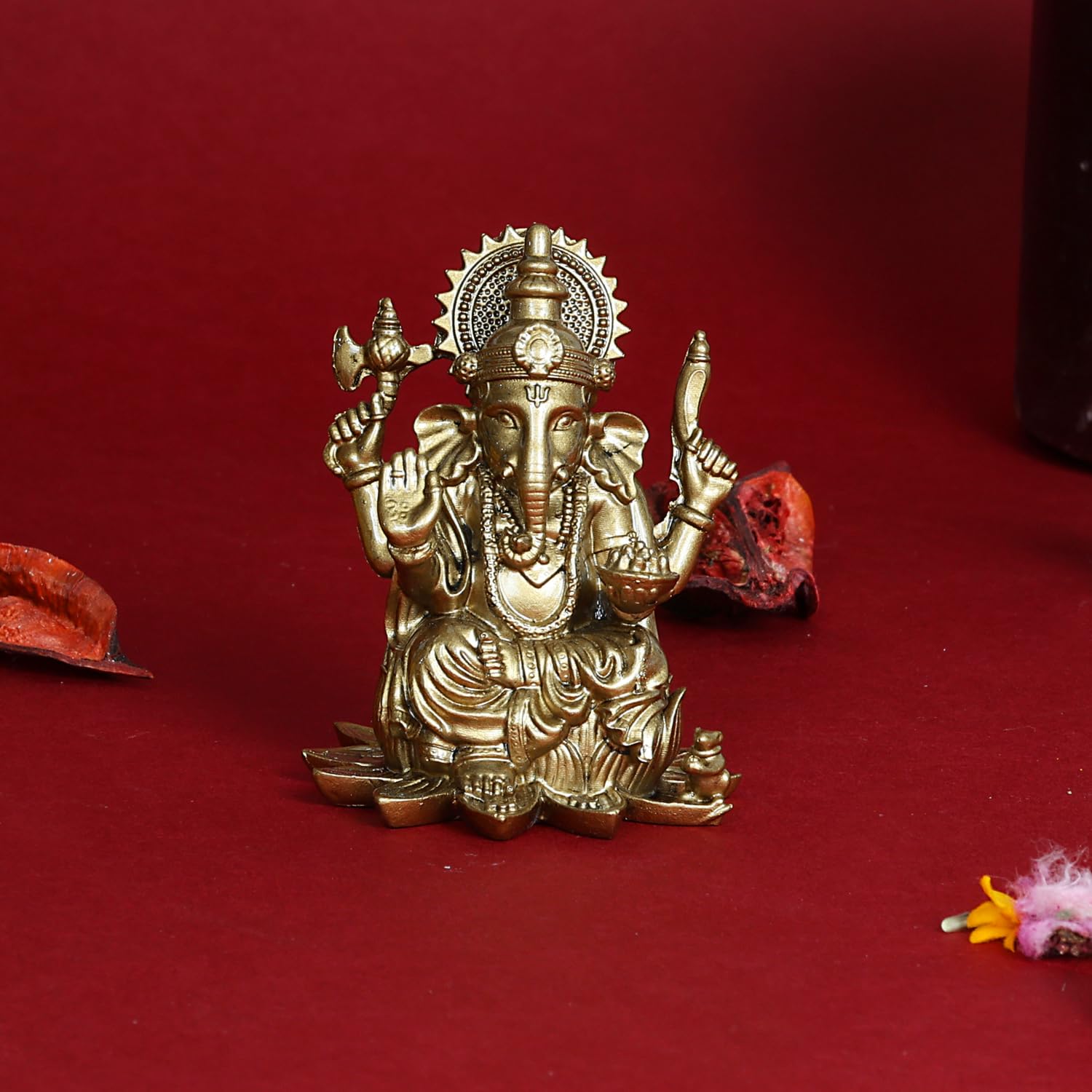 Artvarko Resin Ganesha Ganesh Bhagwan Small Idol Ganpati Murti Statue For Car Dashboard Home Office Entrance Decor Diwali Gift (