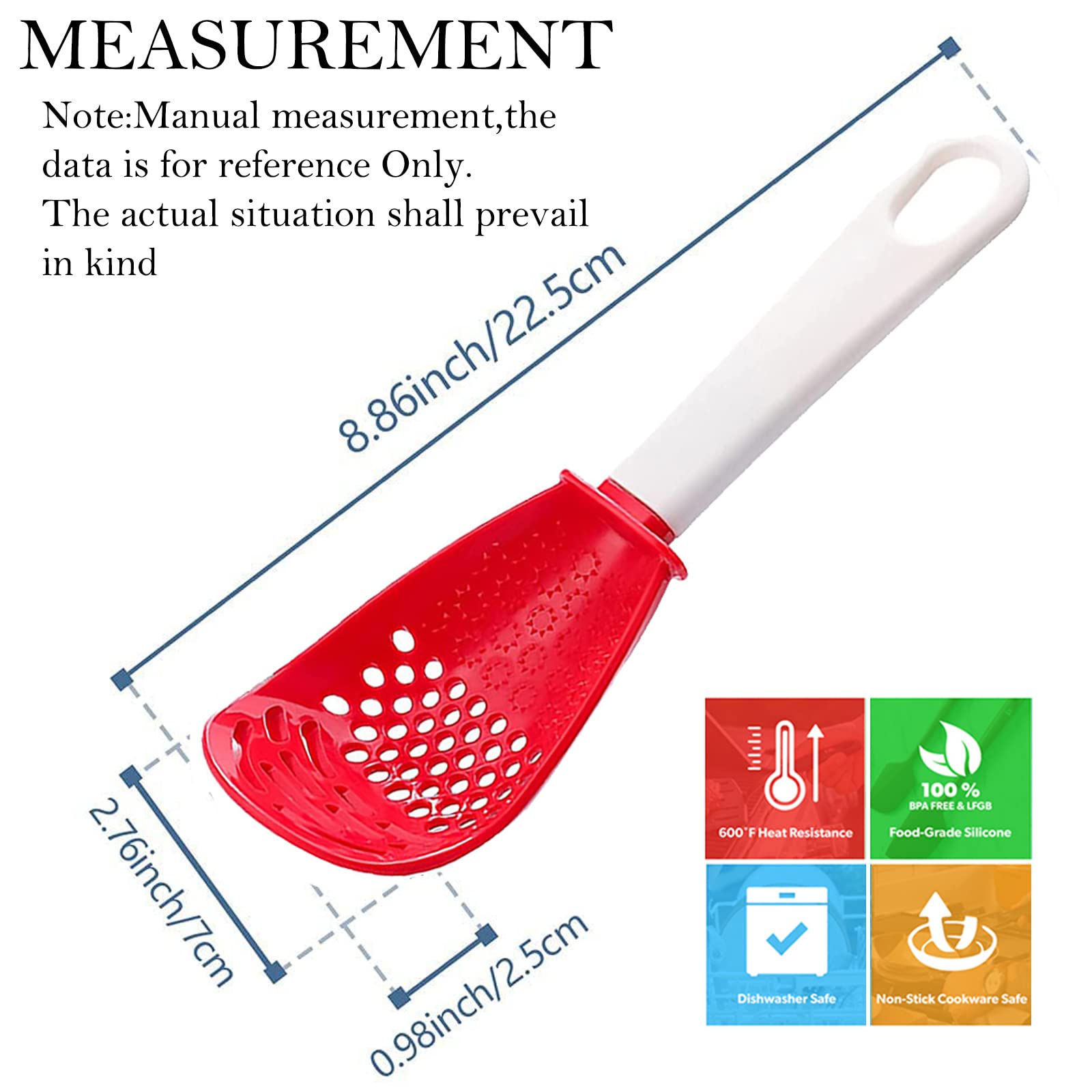 6In1 Multifunctional Kitchen Cooking Spoon- Kitchen Gadgets Strainers For Egg Yolk Separator- Grater Masher- Colander Skimmer Sc