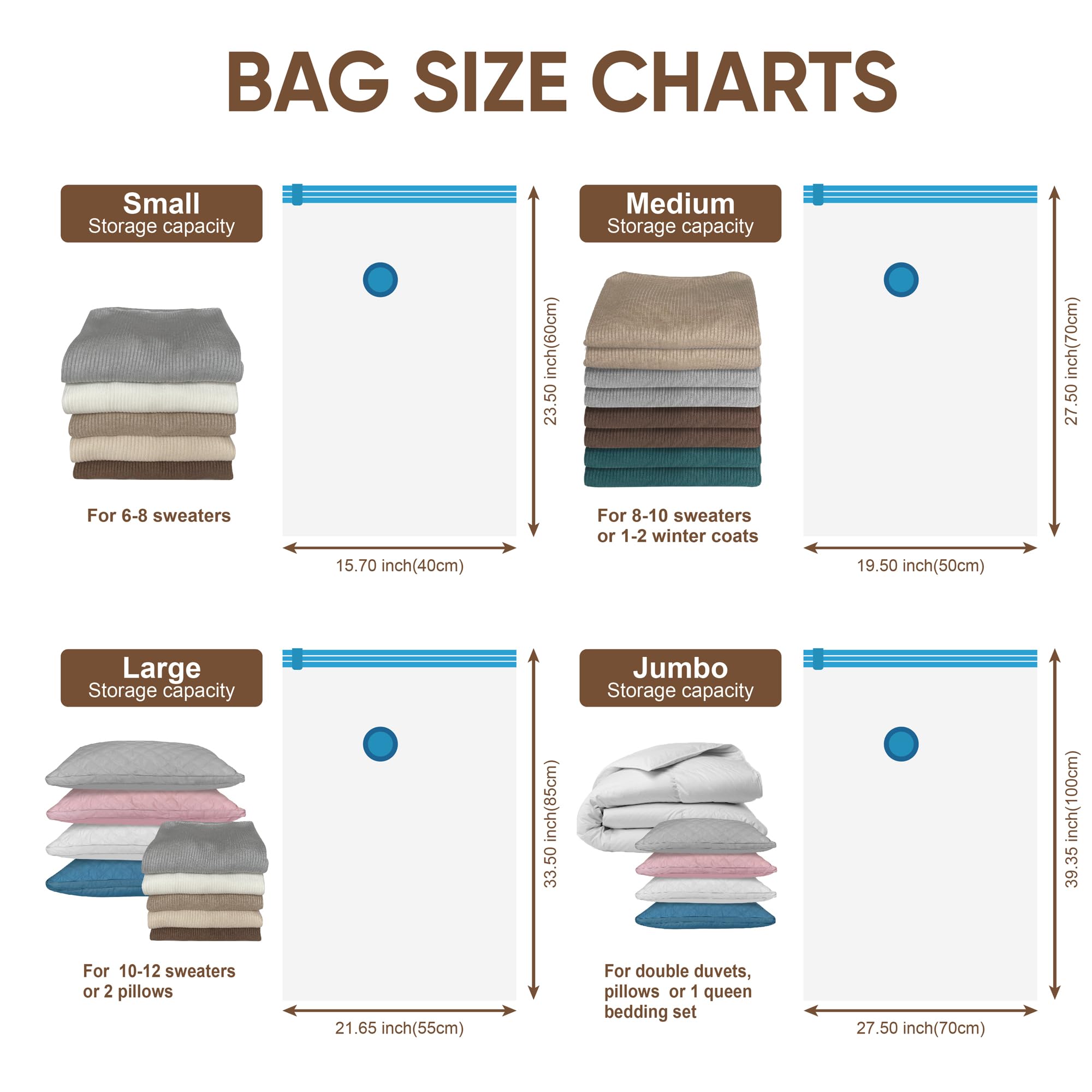 Matteasy Vacuum Storage Bags With Electric Pump, 20 Pack (3 Jumbo/3 Large/7 Medium/7 Small), Space Saver Bags With Pump, Storage