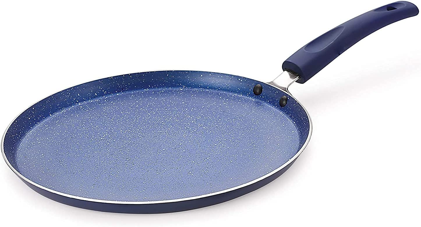 Satre Online And Marketing Small Non Stick Induction Dosa Pan,Omlet Pan,Induction Base,Fry Pan,Blue - 1 Pcs