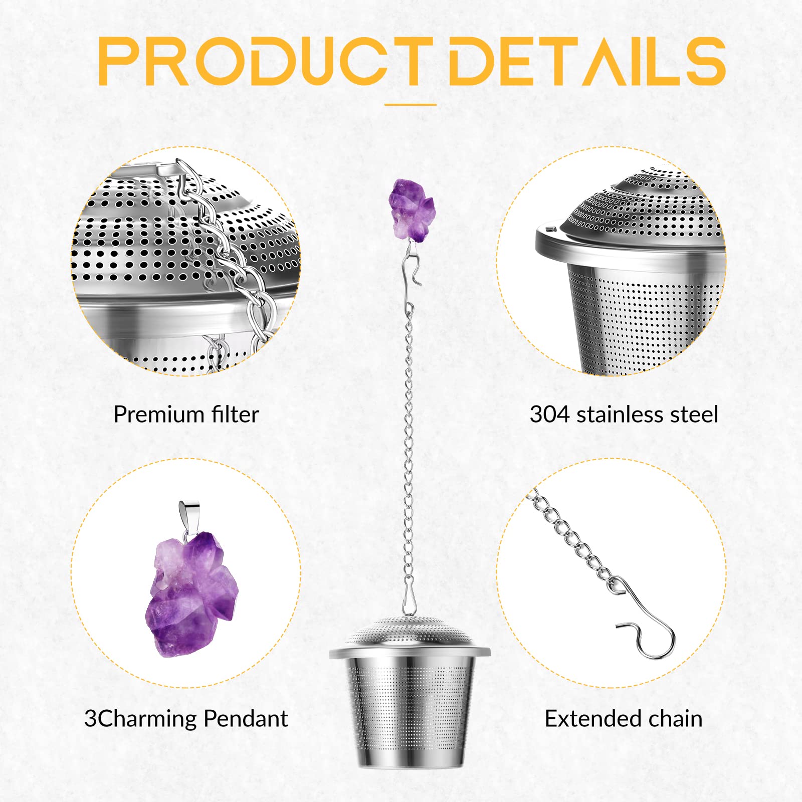 Tea Infusers For Loose Tea 6 Sets Loose Leaf Tea Steeper Tea Strainer Stainless Steel Tea Ball For Loose Tea Holder Tea Mesh Str