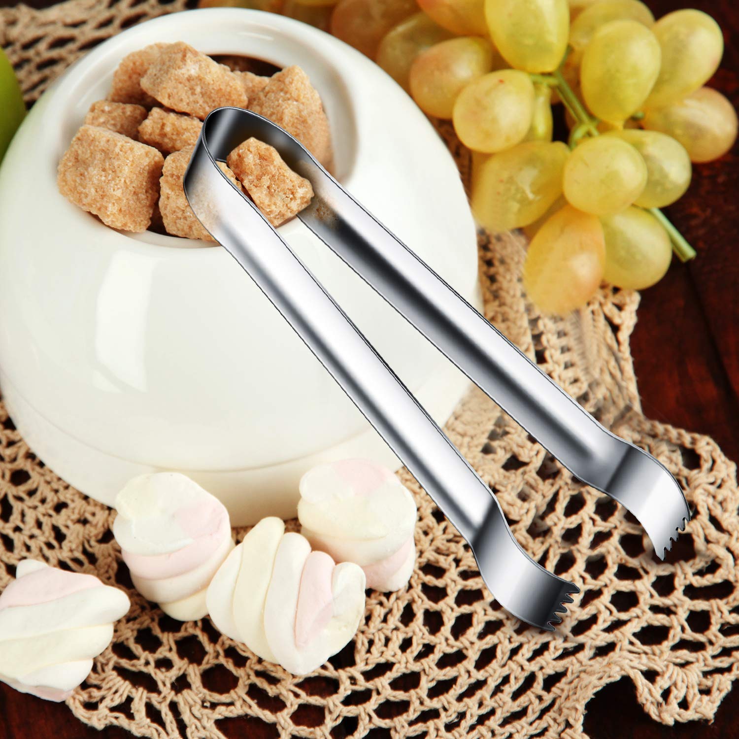 Gejoy 12 Pieces Sugar Tongs Ice Tongs Stainless Steel Mini Serving Tongs Appetizers Tongs Small Kitchen Tongs For Tea Party Coff