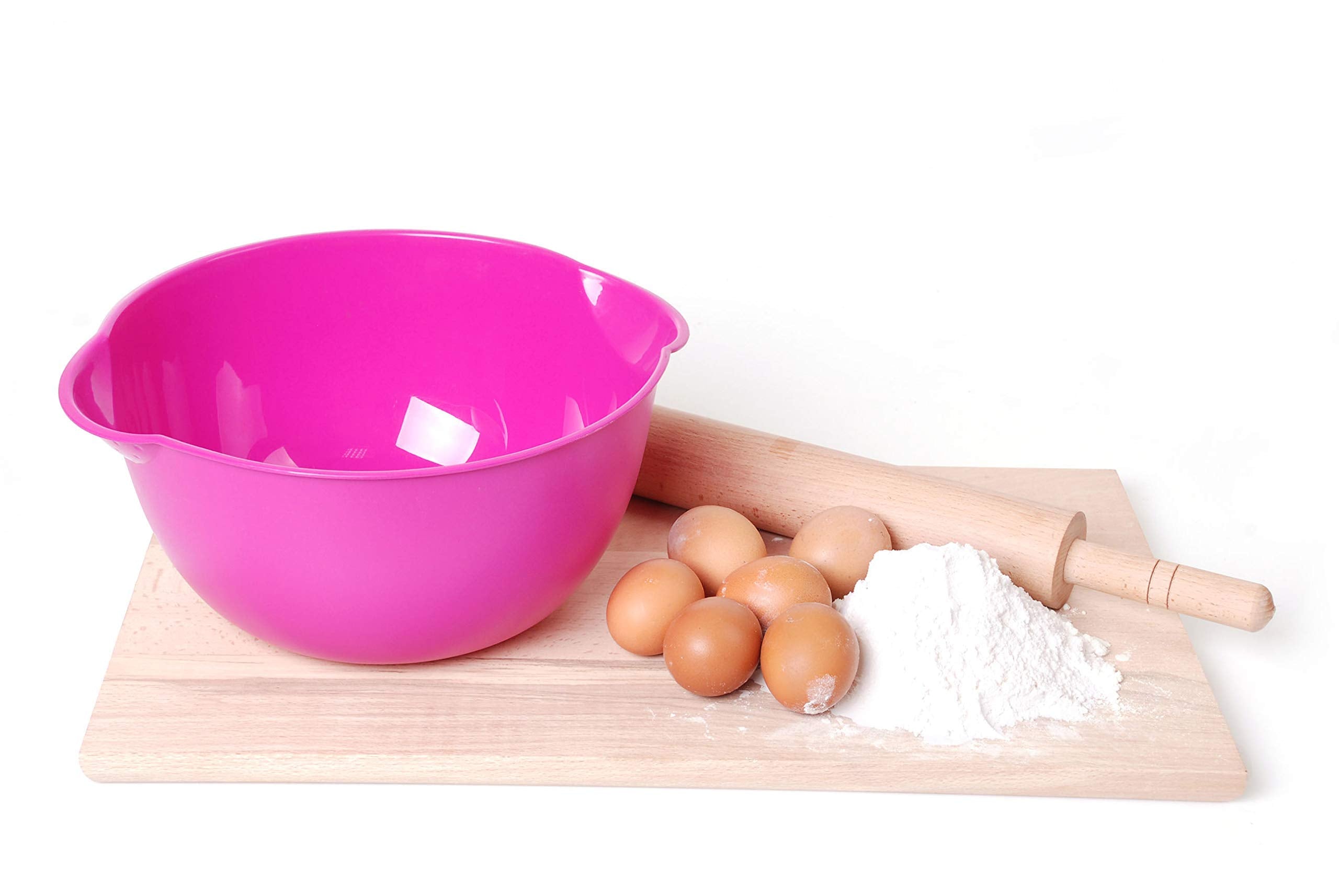 Mintra Home Mixing Bowl W/Colander (Large 4.5L, Purple) - For Washing & Draining Fruits And Vegetables - Heavy Duty Plastic For