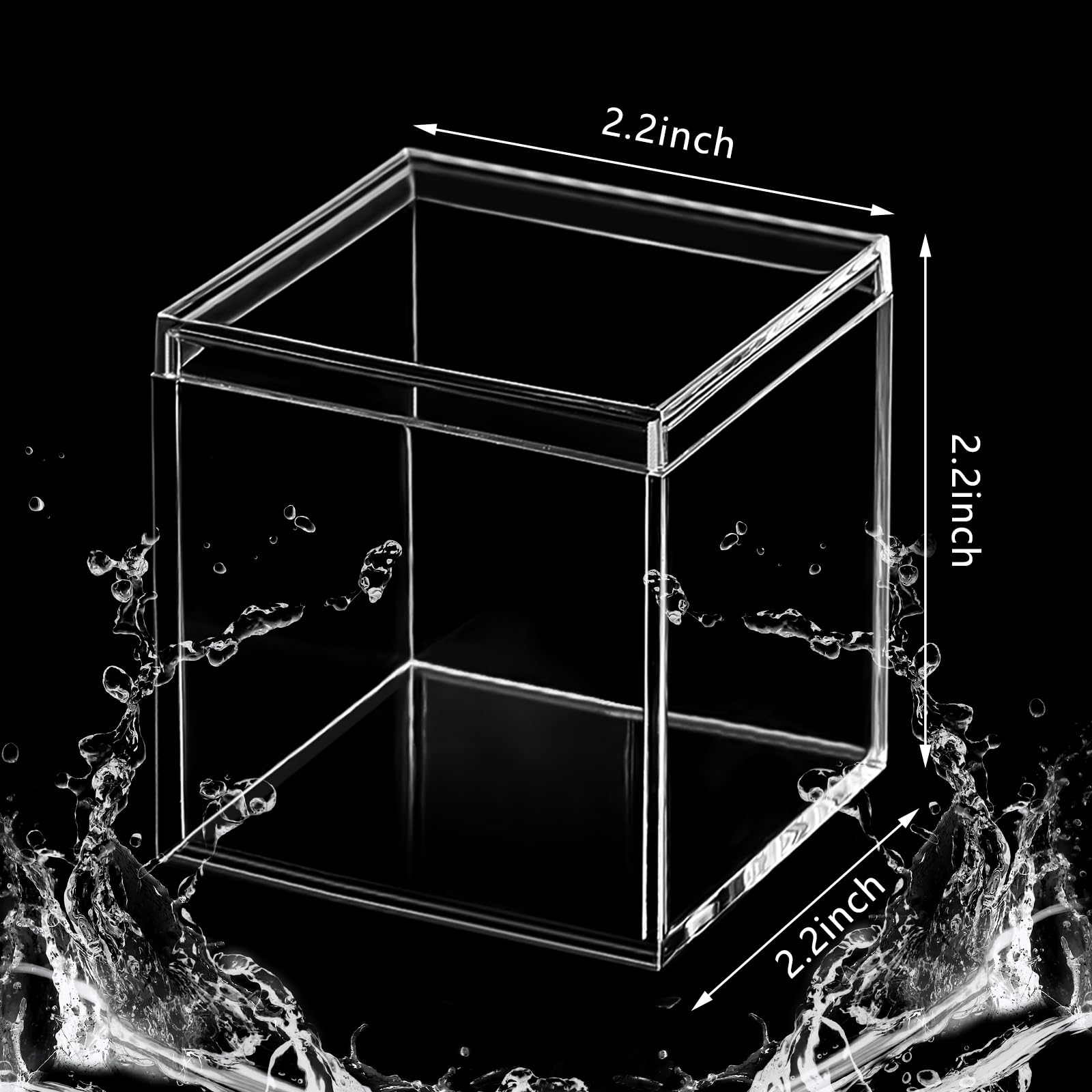Blulu 8 Pieces Clear Acrylic Plastic Jewelry Box Mini Storage Box Mini Cube Containers with Lids for Candy and Tiny Jewelry(2.2