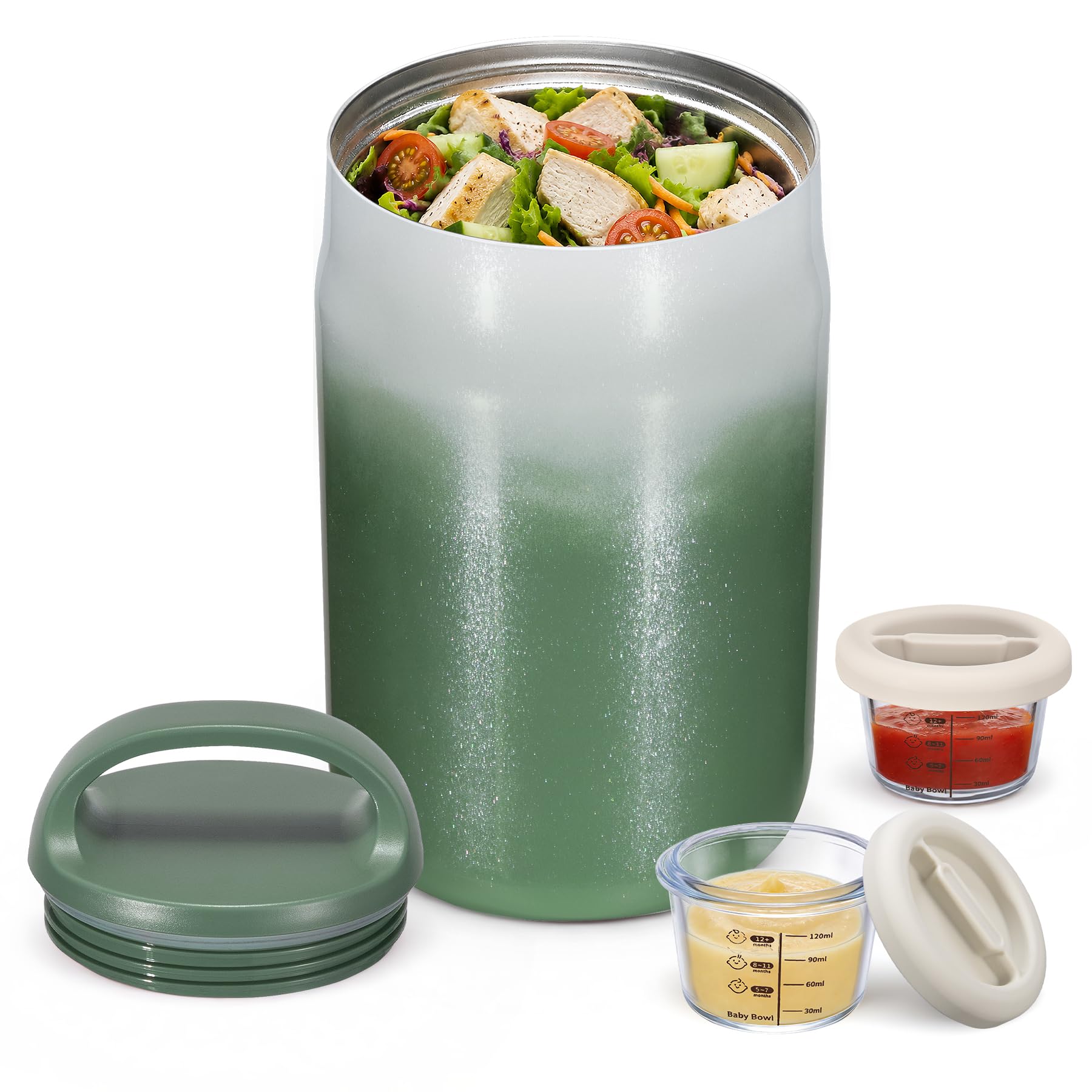 Wide Mouth Thermo for Hot Food and Cold Food 27oz Stainless Steel Vacuum Insulated Food Jar LeakProof Soup Jar for Adults Kids,
