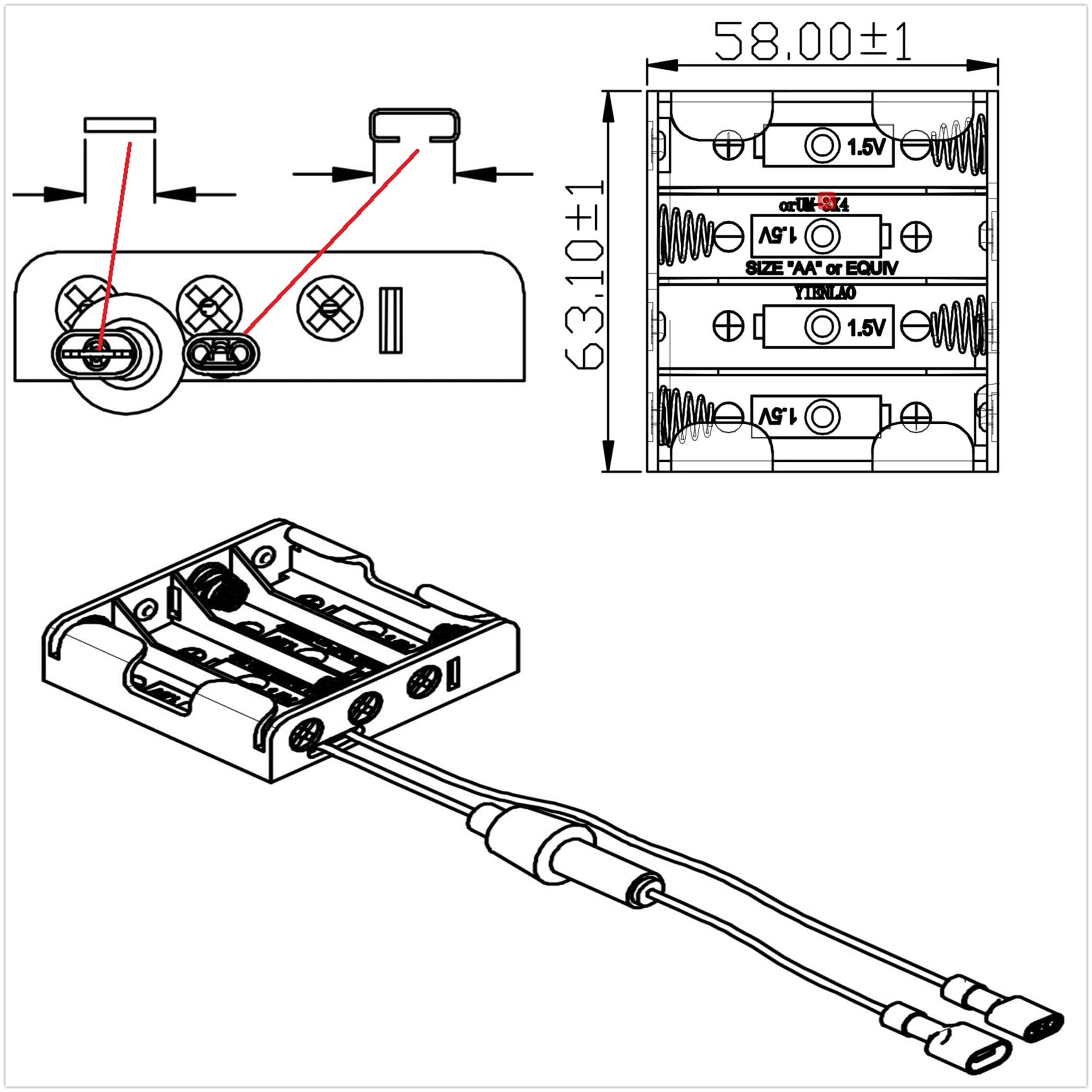Durablow Dc352 6V Dc Battery Pack With Fuse Compatible With Dexen Fireplace Electronic Ipi Pilot Ignition Control Module Gm8K-1